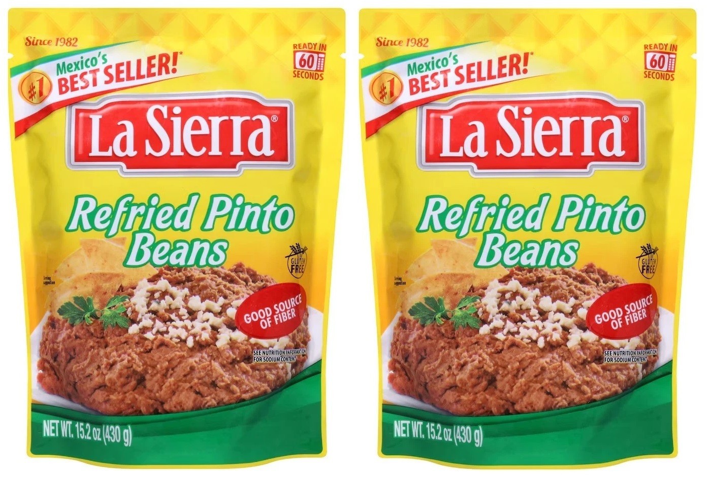 2 Pack La Sierra Refried Beans, 15.2-oz. Pouches