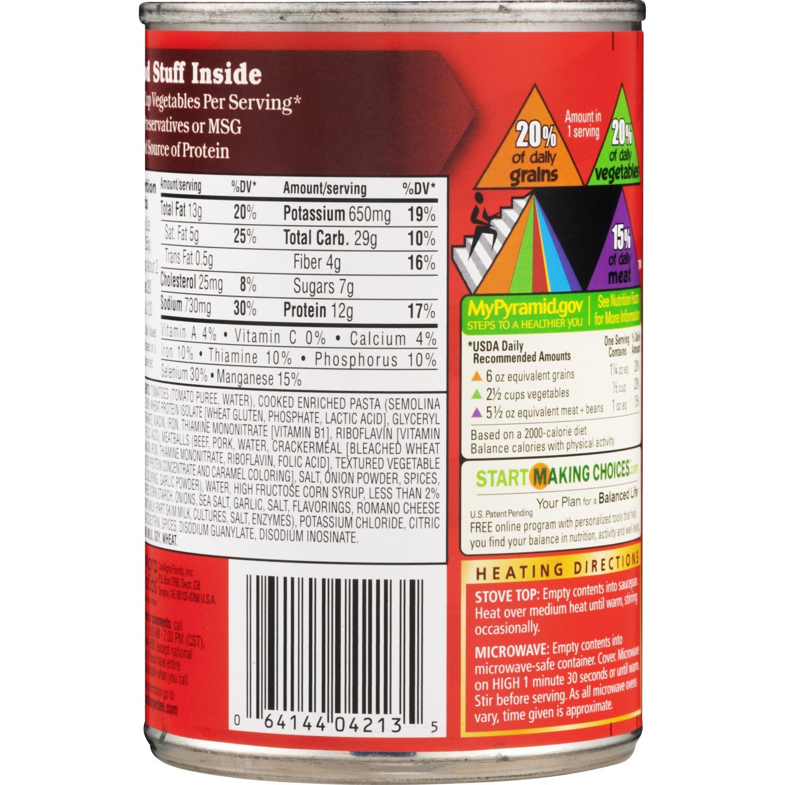 b’, Jumbo Spaghetti and Meatballs, 14.5-Ounce Can (Pack of 6)’