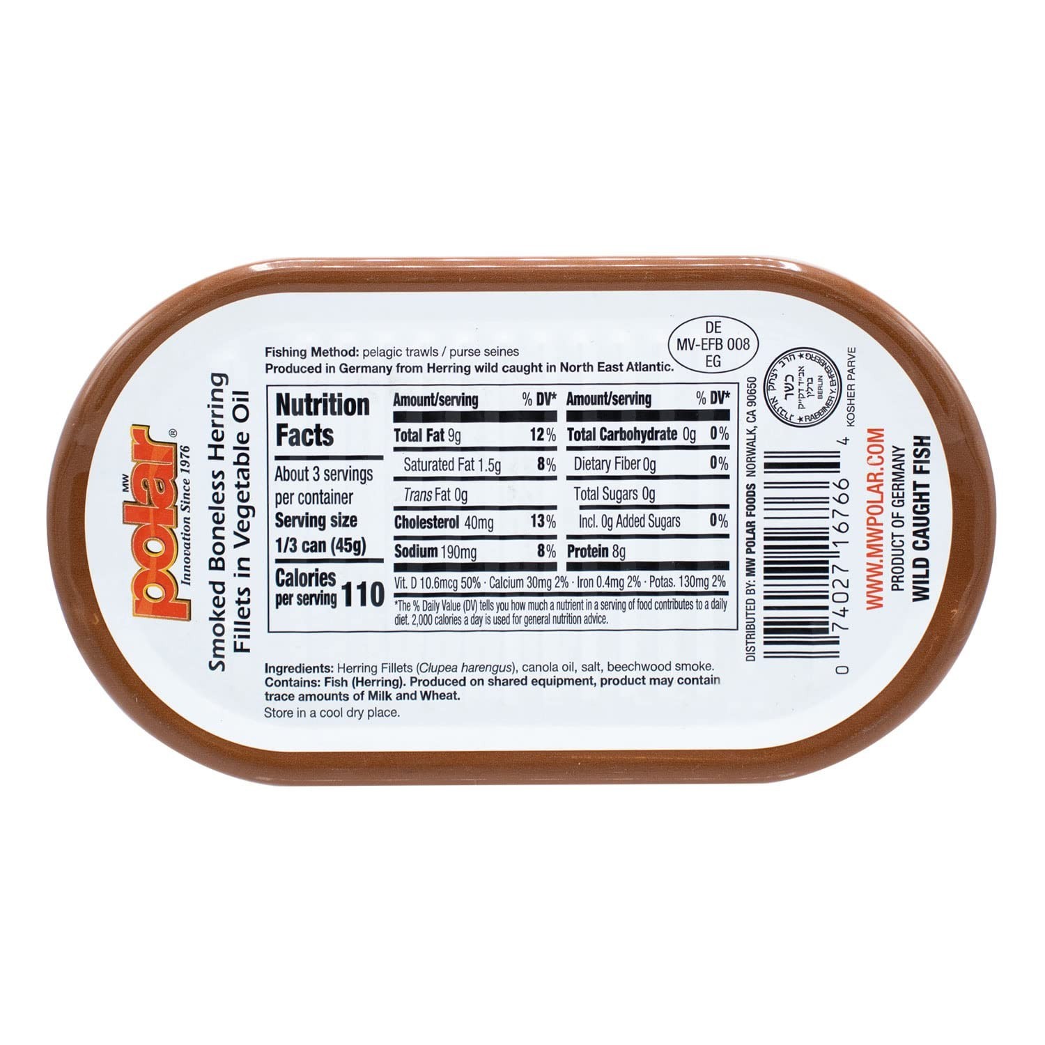 Savory Smoked Herring in Vegetable Oil – 6.7 oz Can, Pack of 12 – Wild Caught
