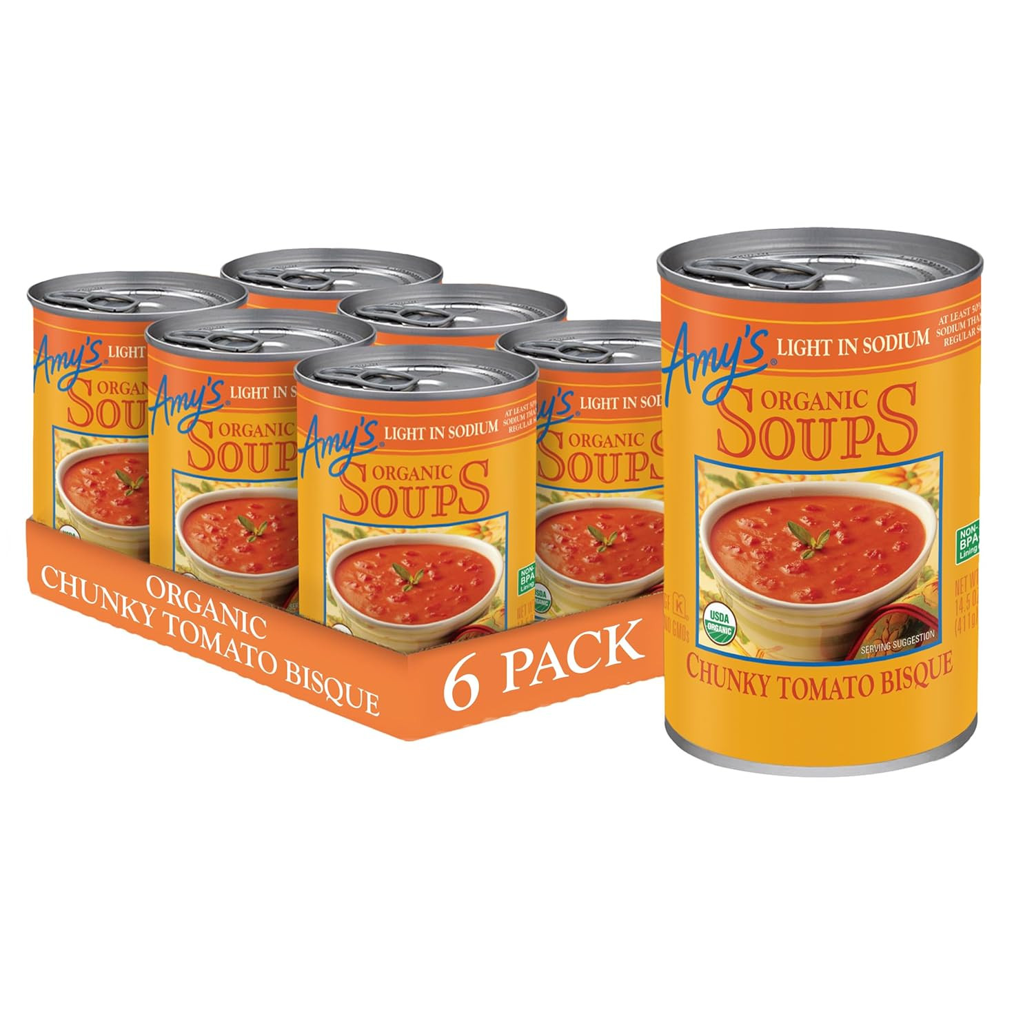 Amy’s Organic Soup Variety Pack, Chunky Veg, Kale Quinoa Lentil, 6ct