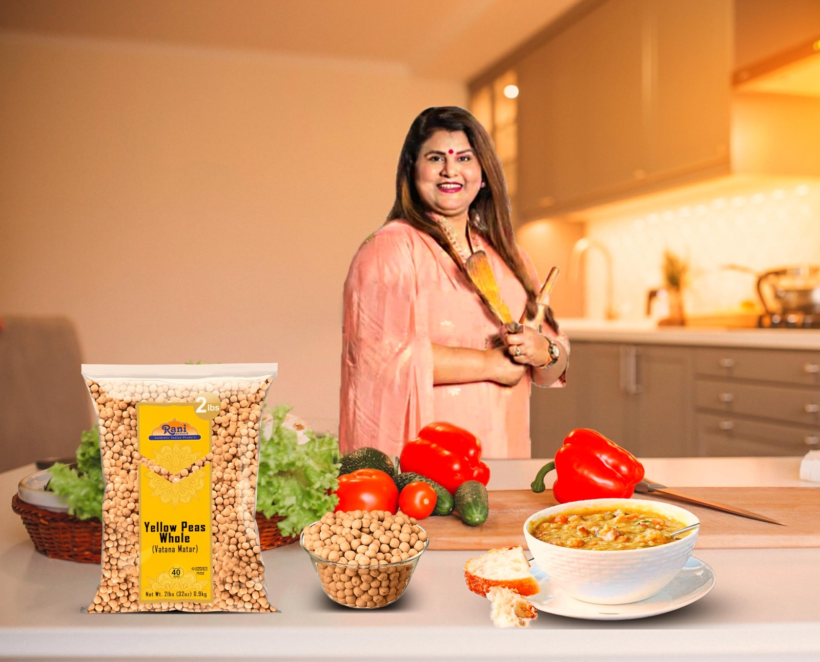 Rani Yellow Peas Whole, Dried (Vatana, Matar) 32oz (2lbs) 907g