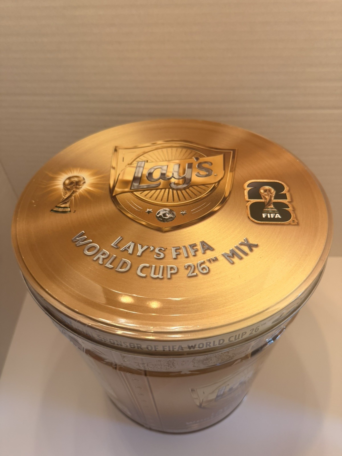 Lays FIFA World Cup 2026 Mix Large Collectible Tin Lionel Messi Sealed 3 Bags