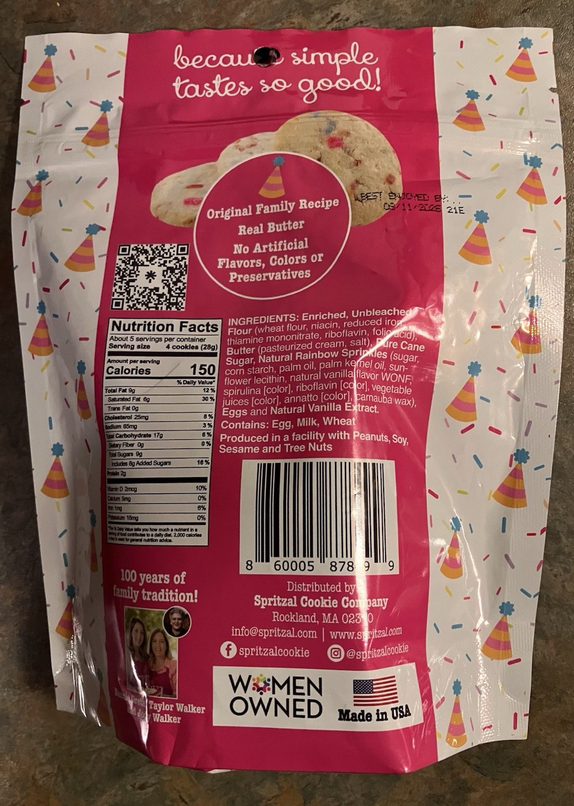 Spritzal Cookie Bites 4 Bags (5 oz Each) 3 Blueberry Pie & 1 Birthday Cake 8/26