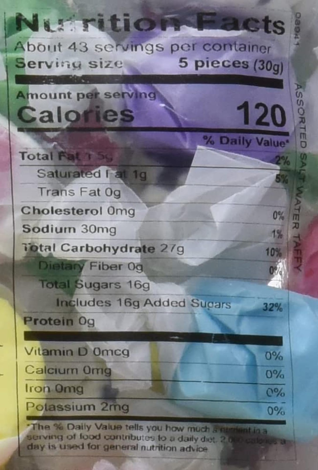 Sweet Candy Company Salt Water Taffy 3 Pound (Pack of 1), Assorted,Orange