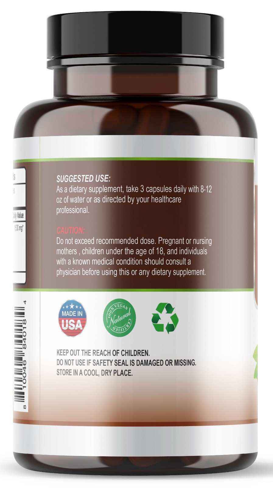 Viva Doria Organic Ceylon Cinnamon Veggie Capsules, 1500mg Per Serving, 120 ct