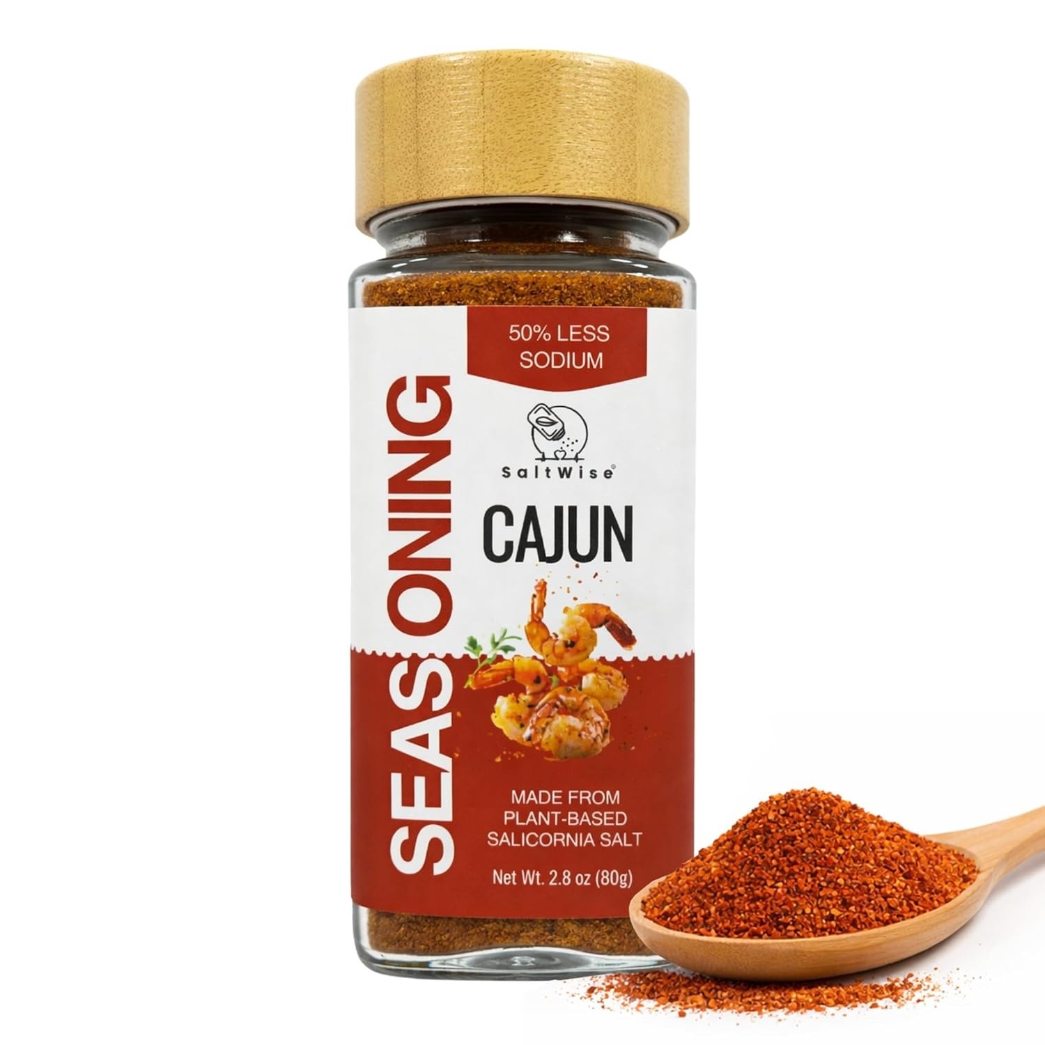 SaltWise Cajun Seasoning – Low Sodium Cajun Spice Blend with Salicornia Salt,