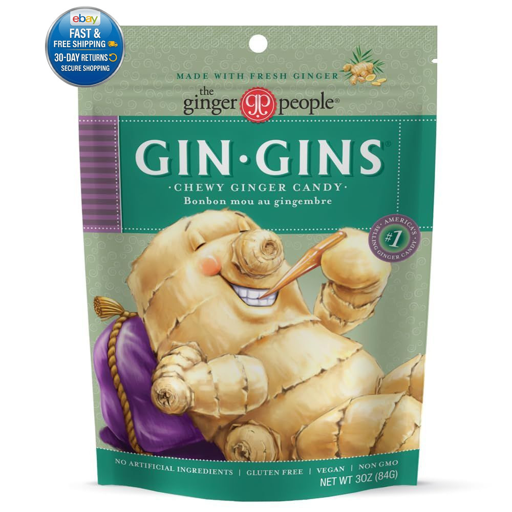 GIN GINS Original Ginger Chews – Natural Fresh 3 Ounce (Pack of 1), Brown