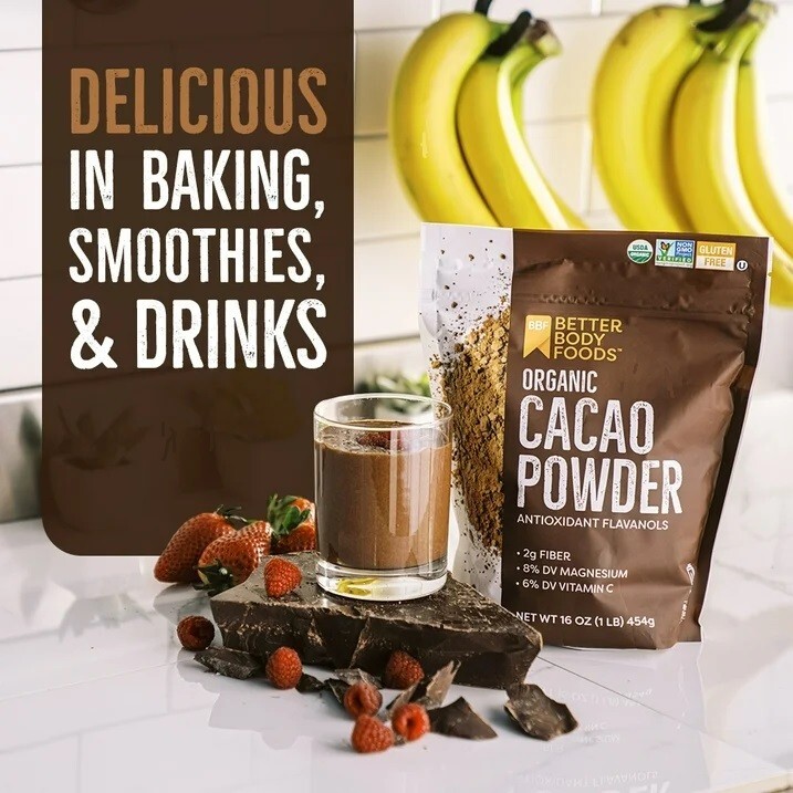 BetterBody Foods Organic Cacao Powder, 16 oz