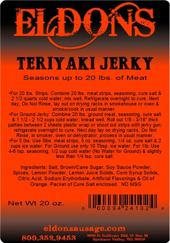 Eldon’s Teriyaki Jerky Seasoning – Available in 3 Sizes