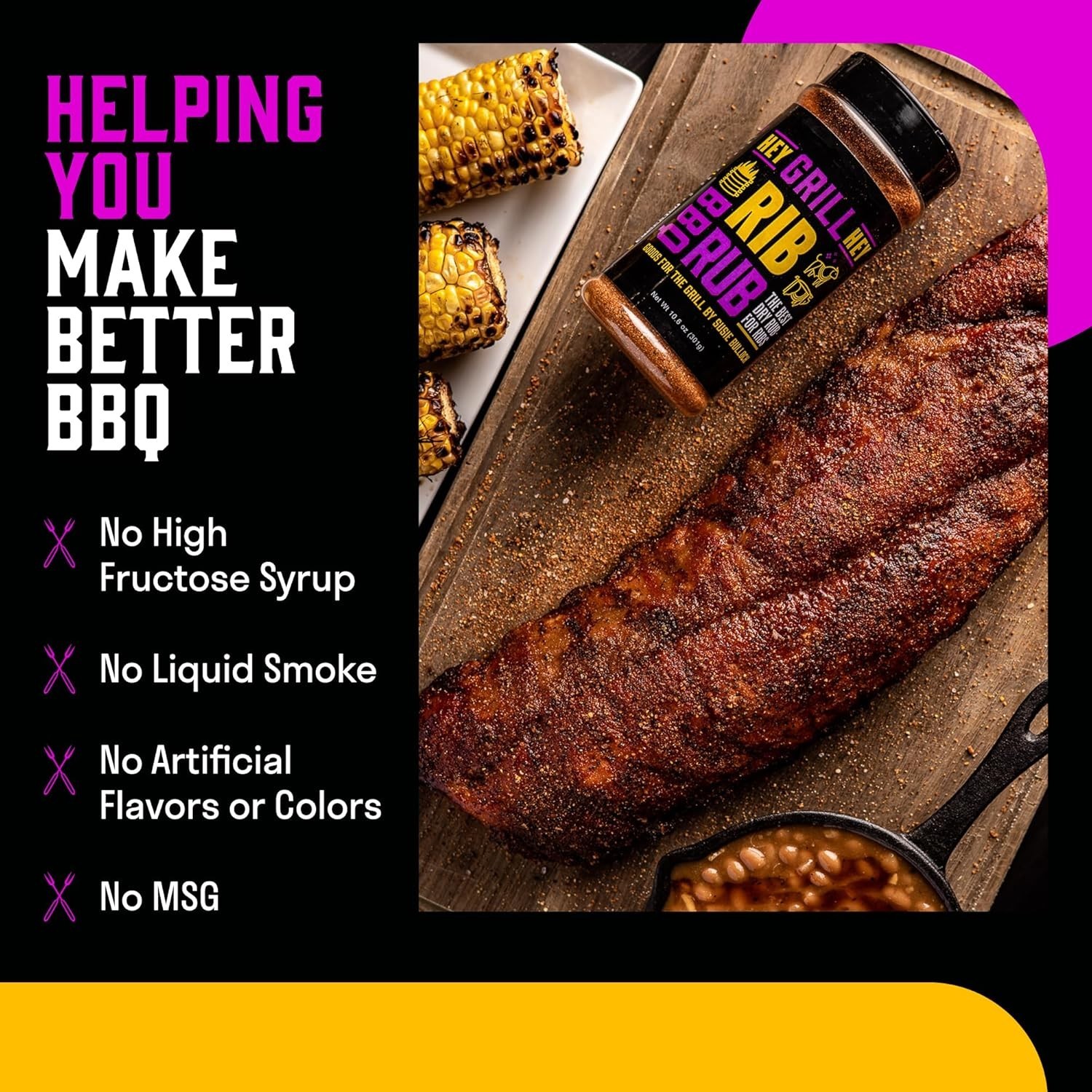 Hey Grill Hey | Rib Rub | BBQ Rub | Rib Seasoning | Beef & Pork Seasoning | BBQ