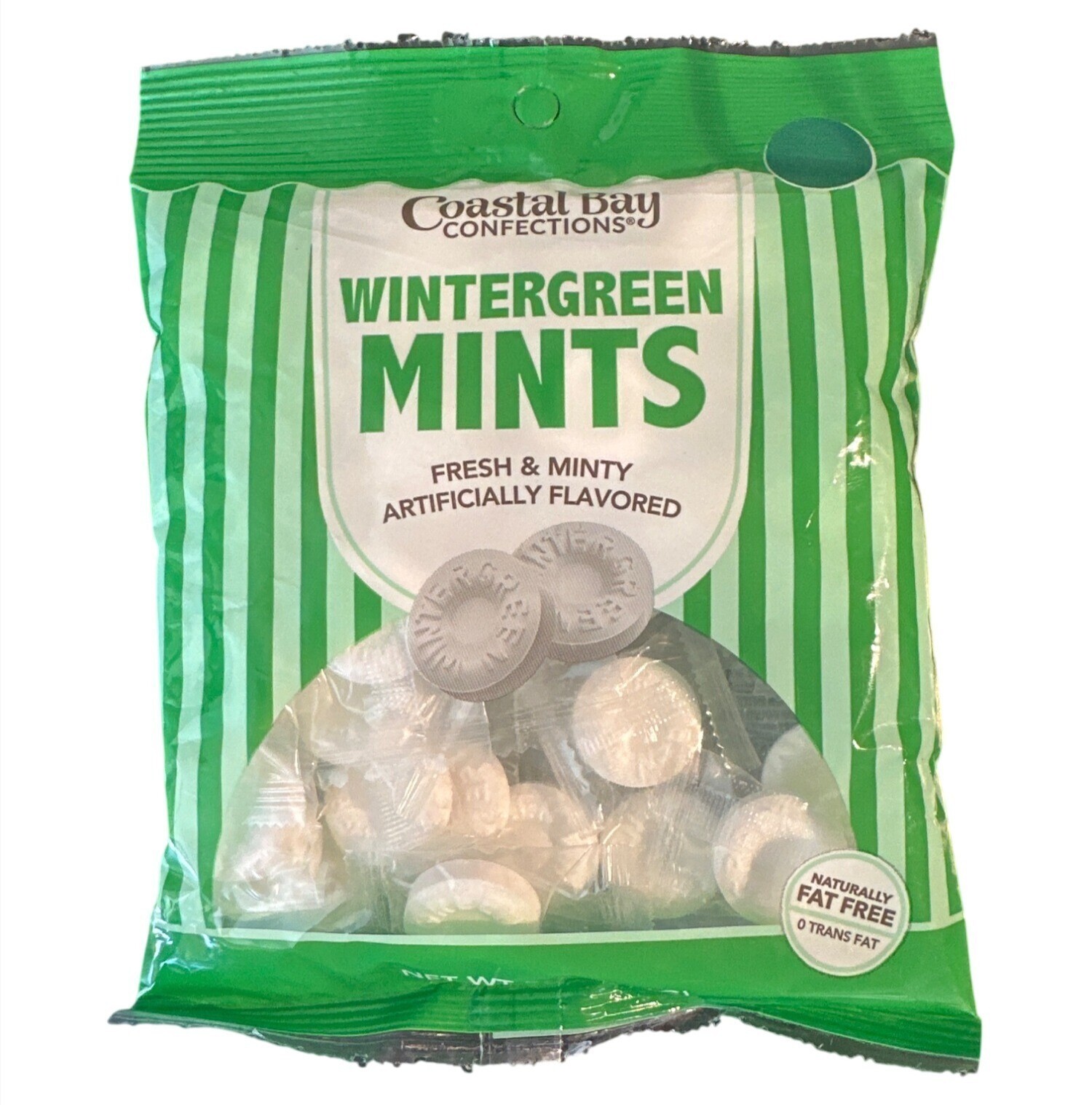 Coastal Bay Confections Wintergreen Mints Individually Wrapped 5 oz Bag @ 40 pcs