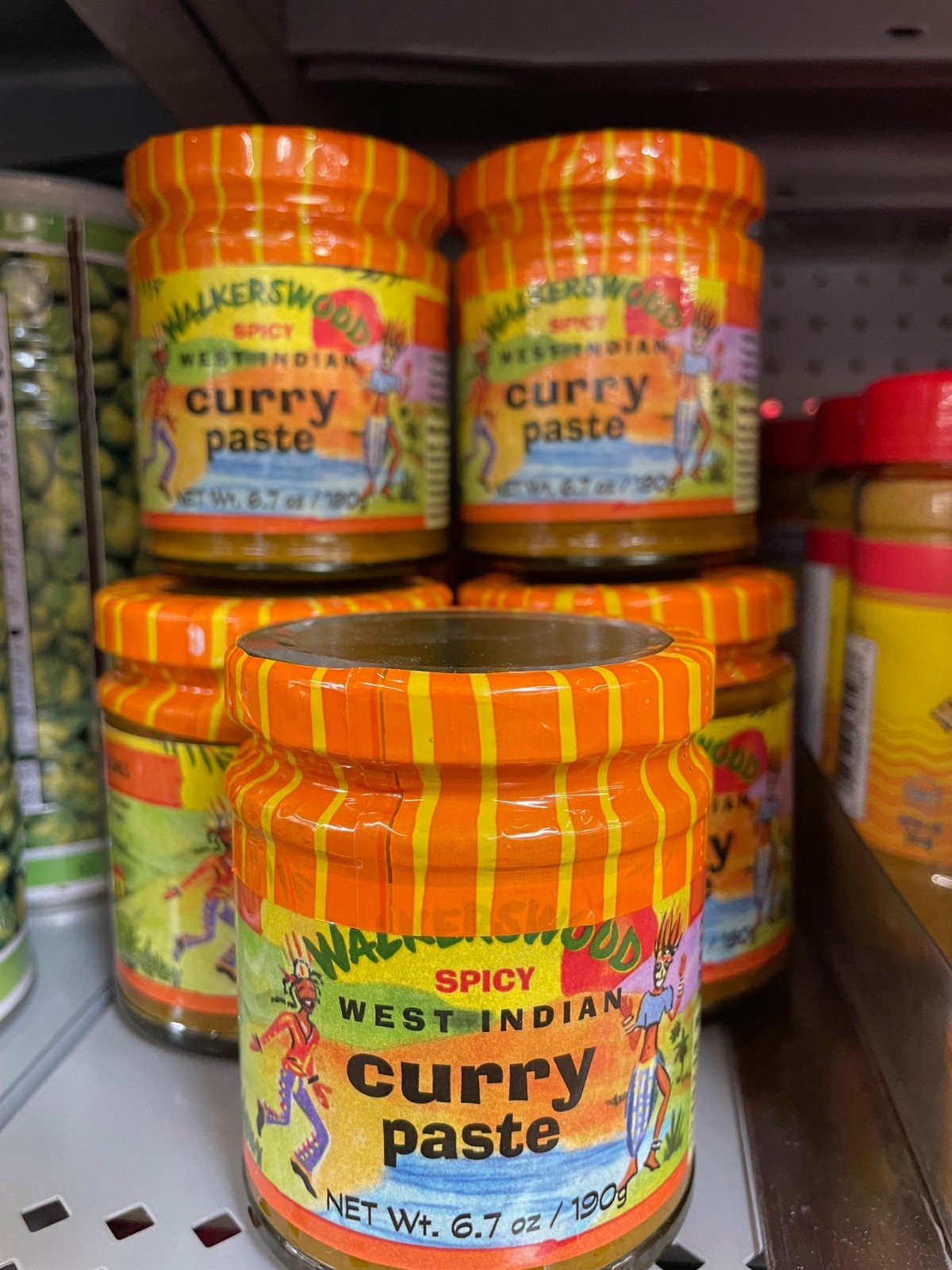 6 Pack Walkerswood Spicy West Indian Curry Paste Size 6.7 oz Authentic Jamaican