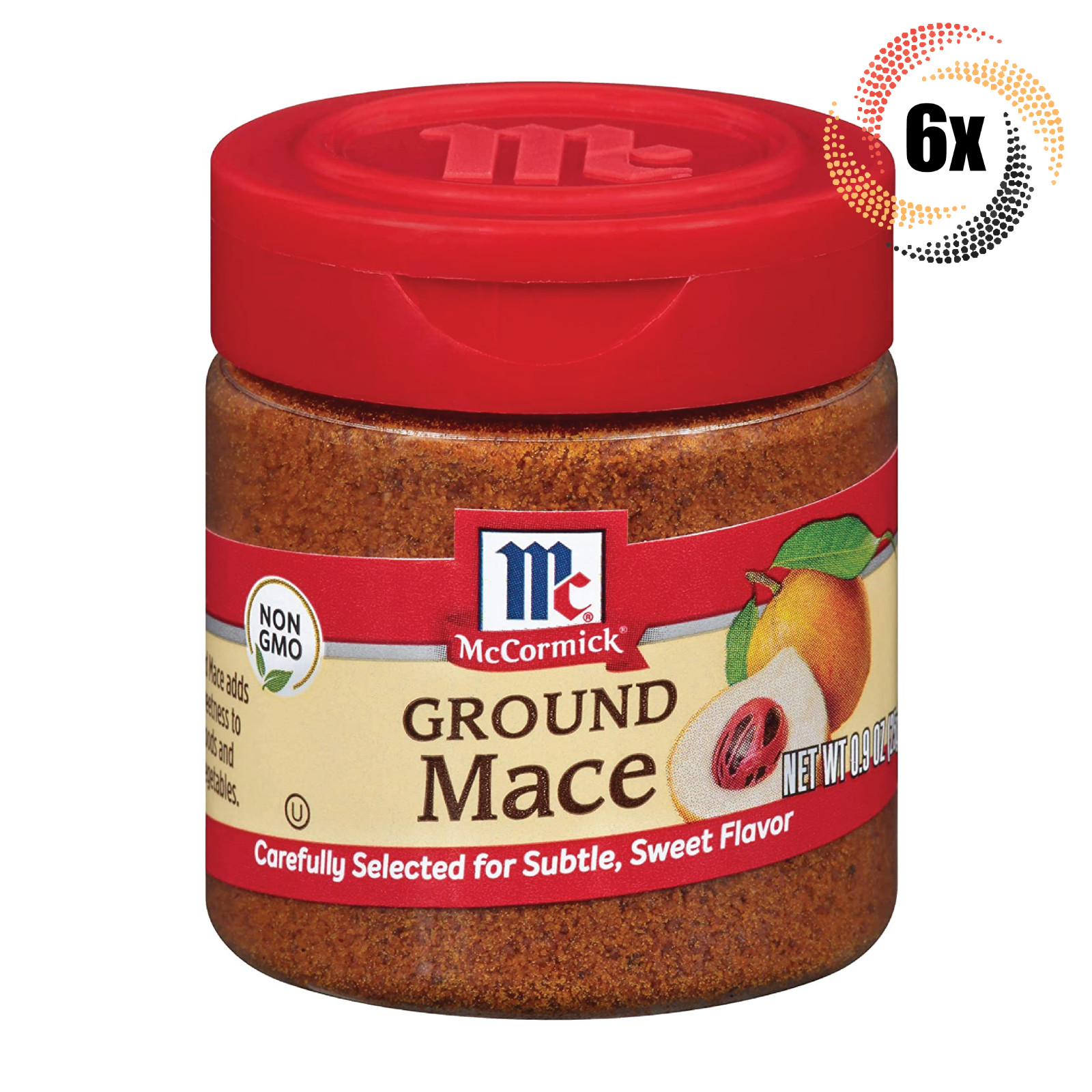 6x Shakers McCormick Ground Mace Seasoning | .90oz | Subtle Sweet Flavor
