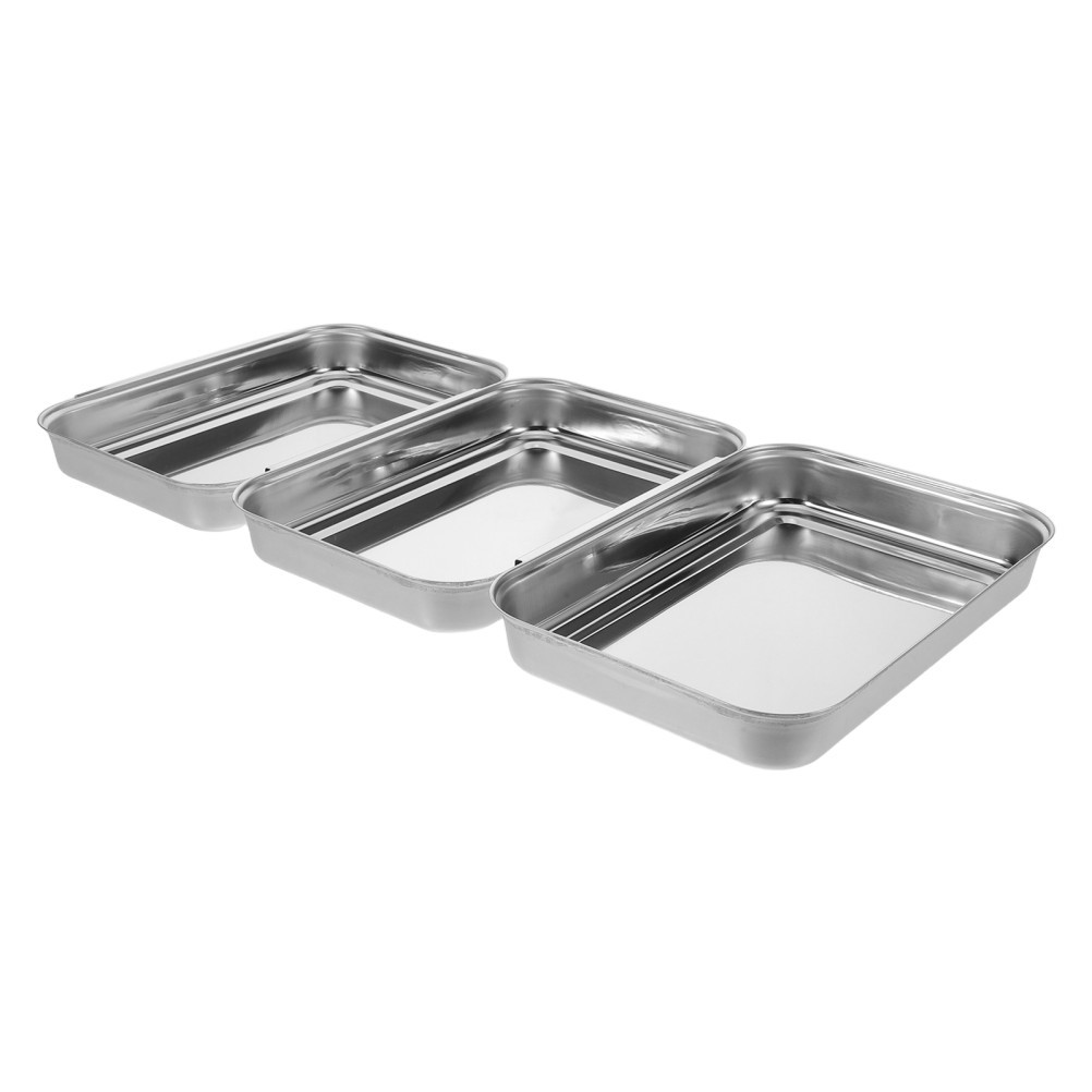 Breadcrumb Tray Set Chicken Breading Trays Food Coating Stainless Steel