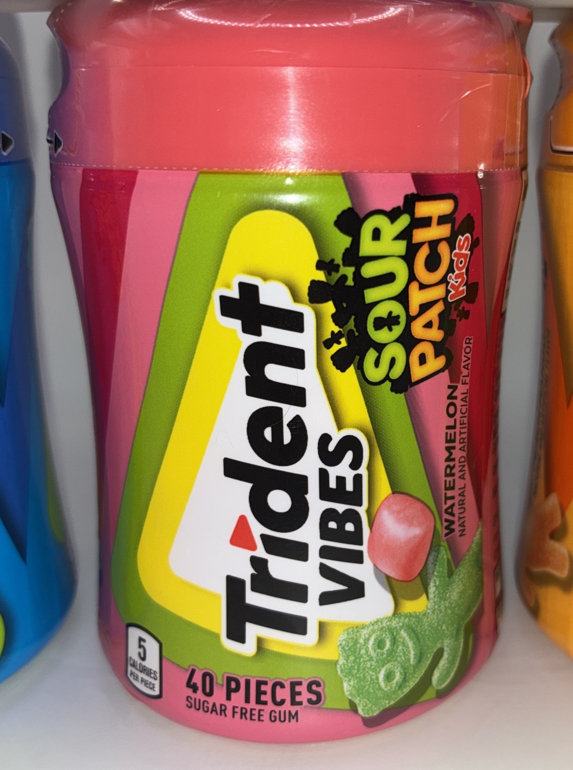 🍭LOT Mentos & Trident Sour Grape,Strawberry,Watermelon Gum 6 Bottles Sugar Free