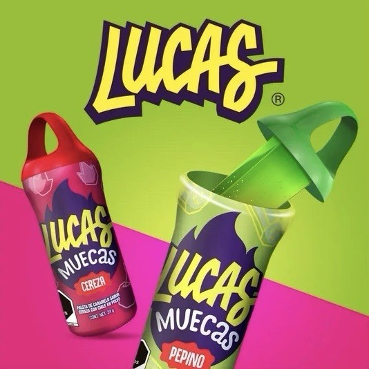 LUCAS MUECAS 🇲🇽 PALETAS con chile en polvo cereza y pepino (20 piezas)
