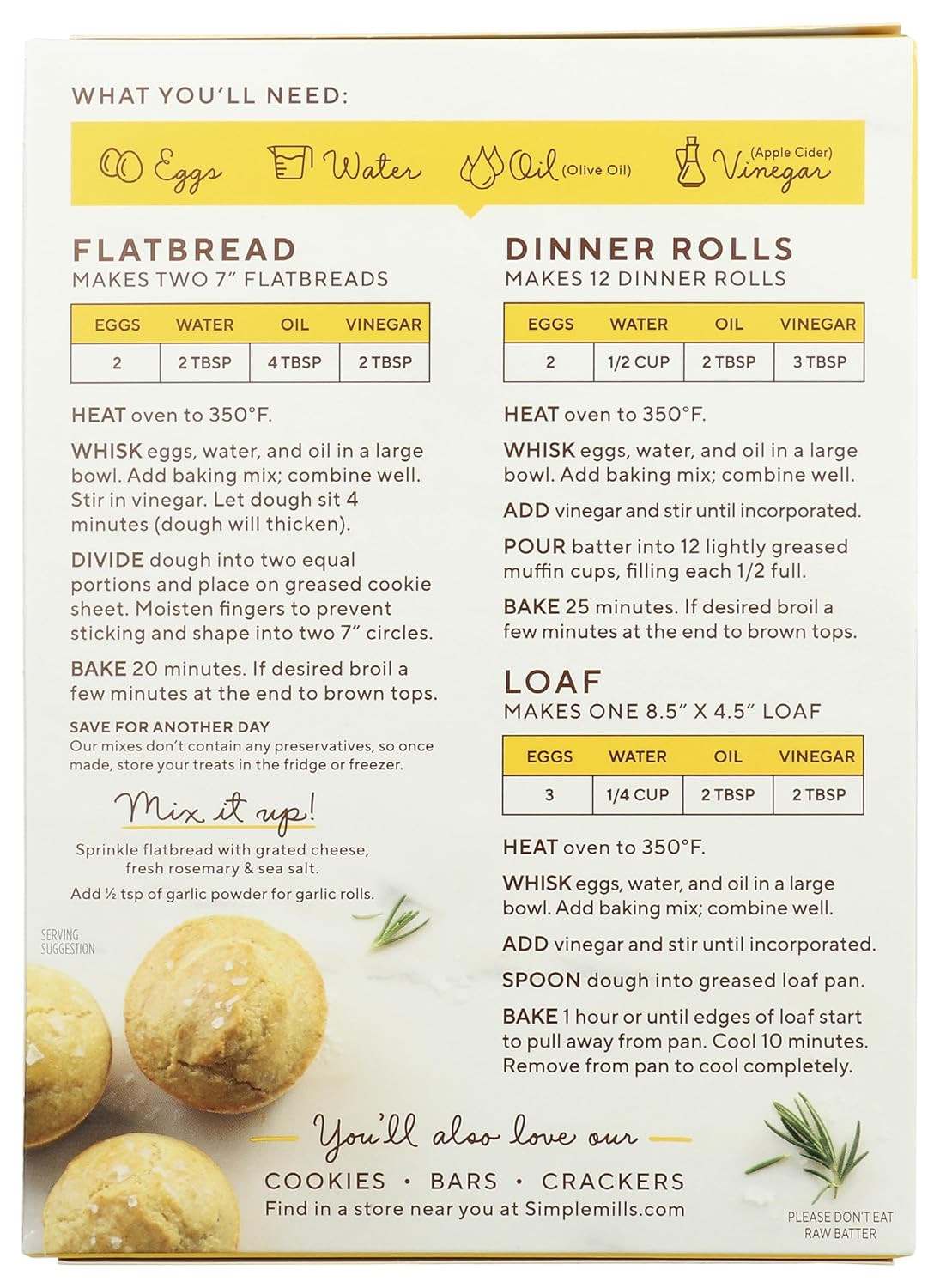 Simple Mills Almond Flour Baking Mix, Artisan Bread Mix – Gluten Free, Plant Bas