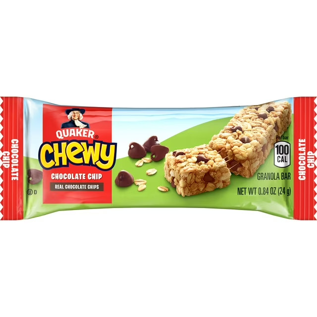 Quaker Chewy Granola Bars, Chocolate Chip Flavor, 0.84 oz, 36 Count FRESH