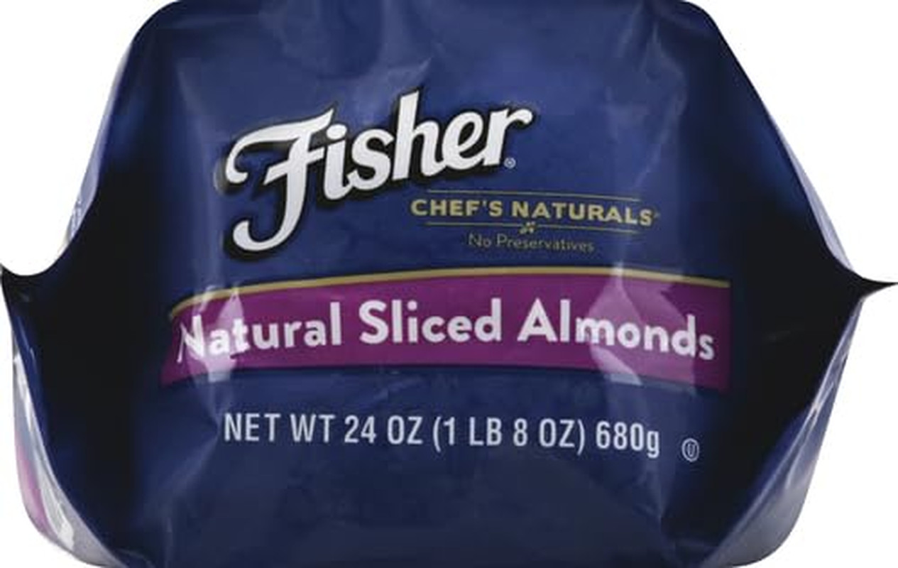 Fisher Unsalted Sliced Almonds 24Oz Resealable Bag, Raw Nuts Perfect for Cookin