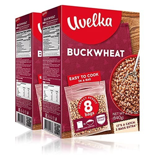 Boil-in-Bag Buckwheat – 16 Bags, 80g Each – Quick & Easy Healthy Meal Option