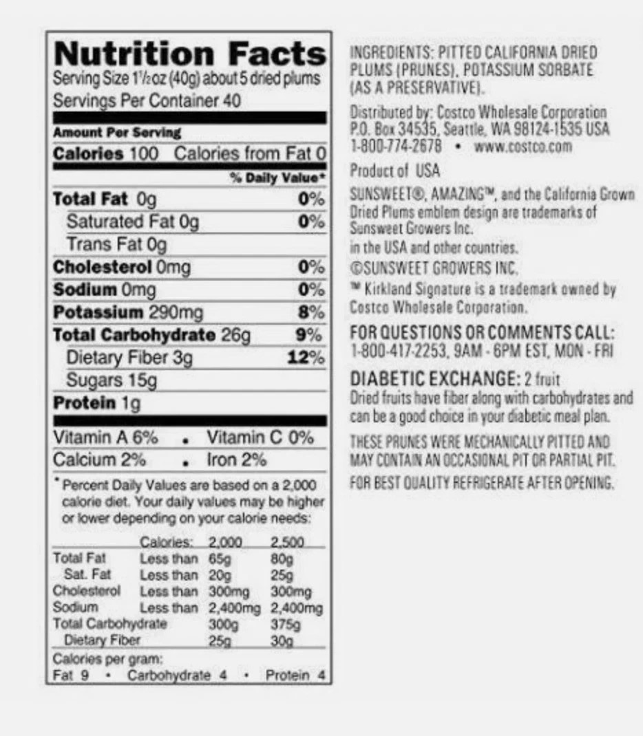 2 Packs Kirkland Signature Sunsweet Dried Plums Pitted Prunes 3.5 lb Each Pack