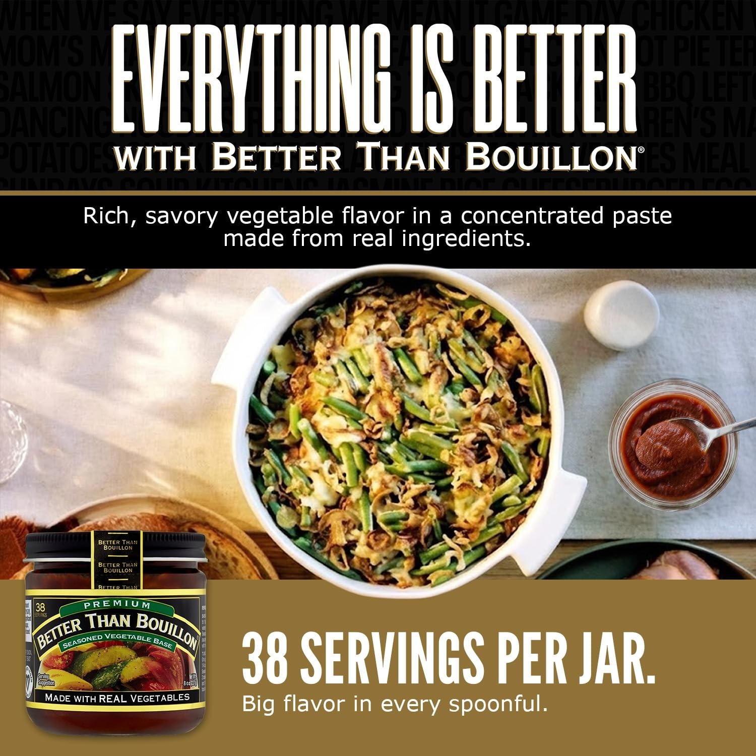 Premium Seasoned Vegetable Base, Shelf-Stable, 8 oz Jar