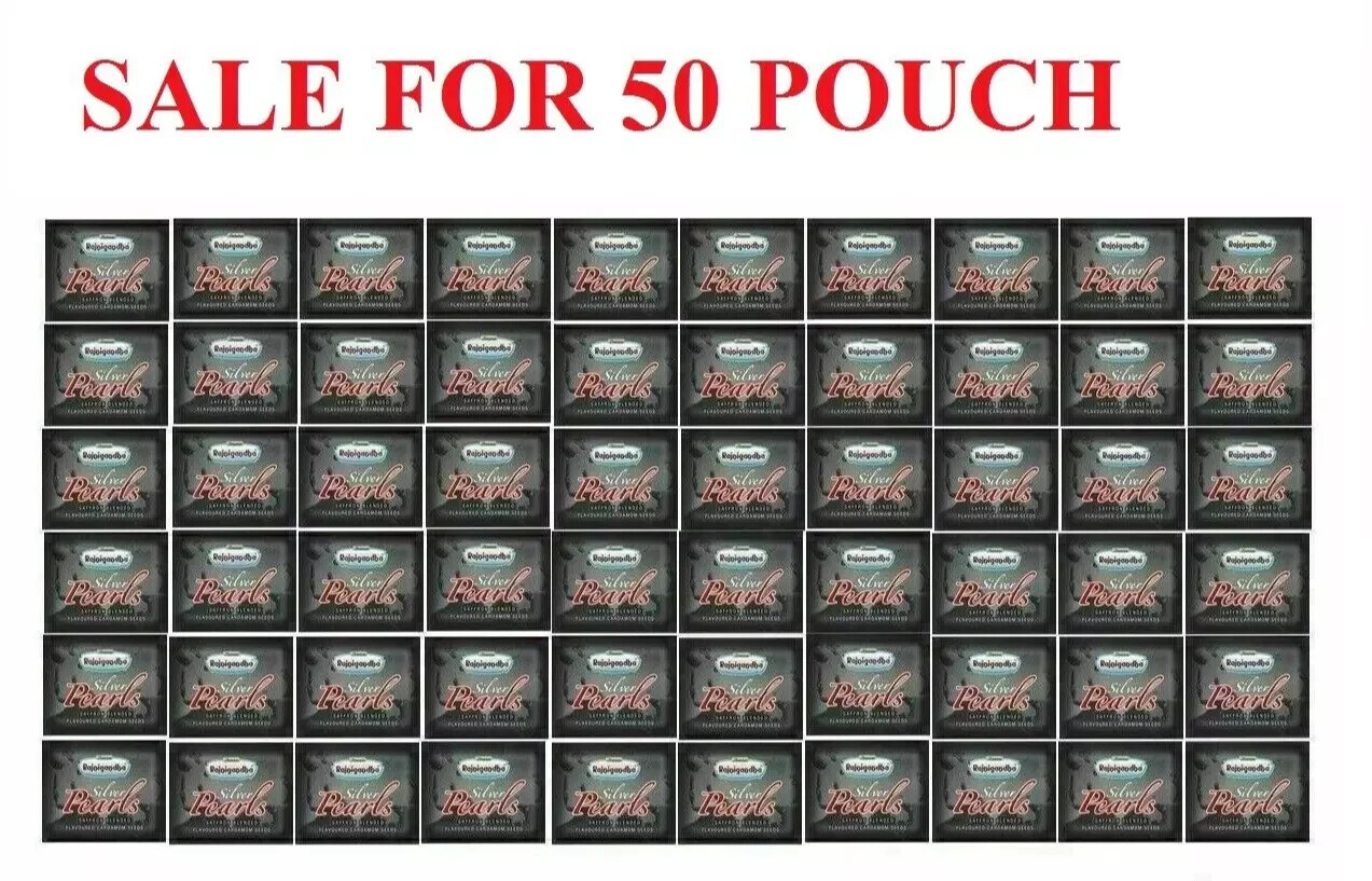NEW Rajnigandha Silver Pearls Cardamom Seed Elaichi Mouth Freshener 50 pouch