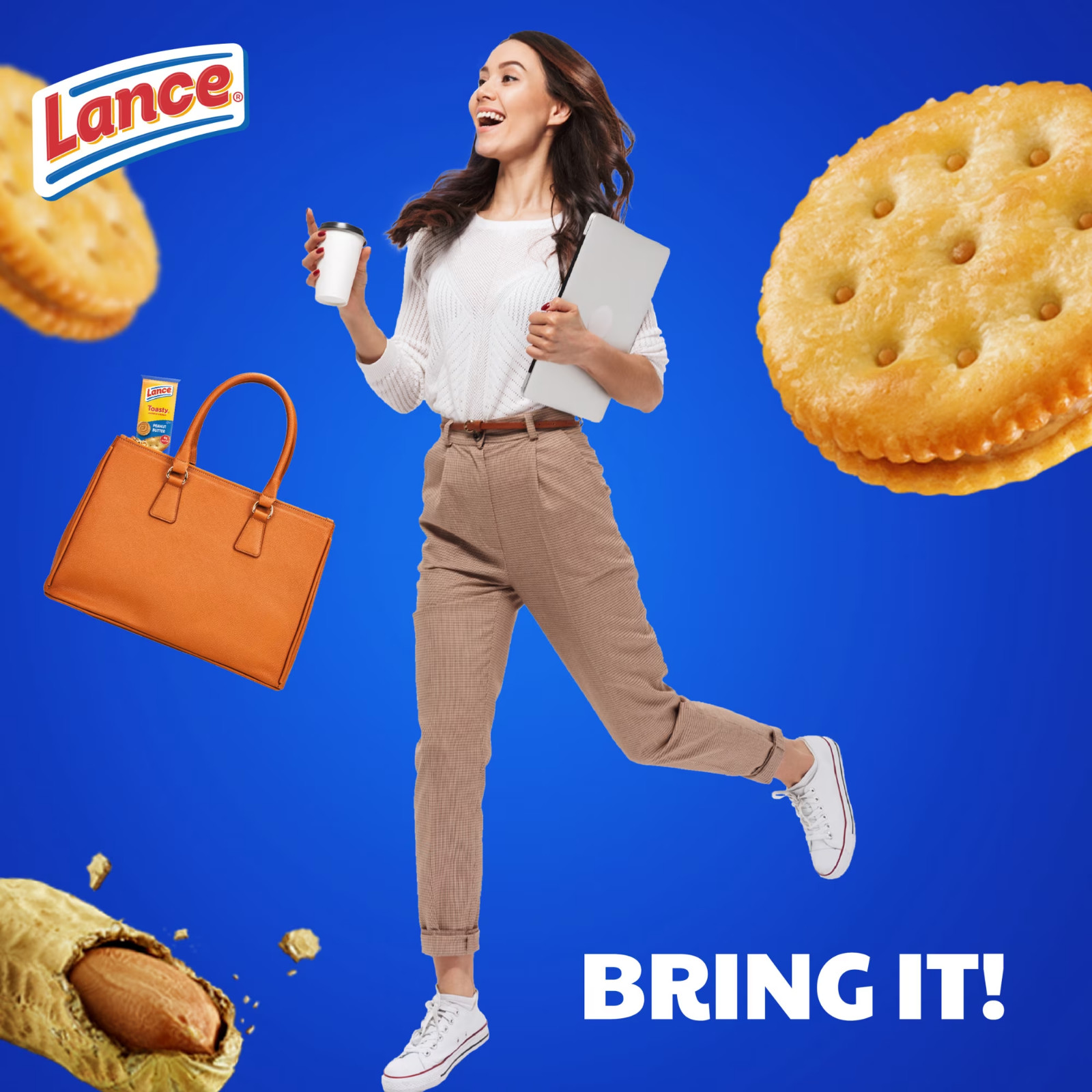 Lance Sandwich Crackers, Toasty Peanut Butter, 10 Individually Wrapped Packs, 6
