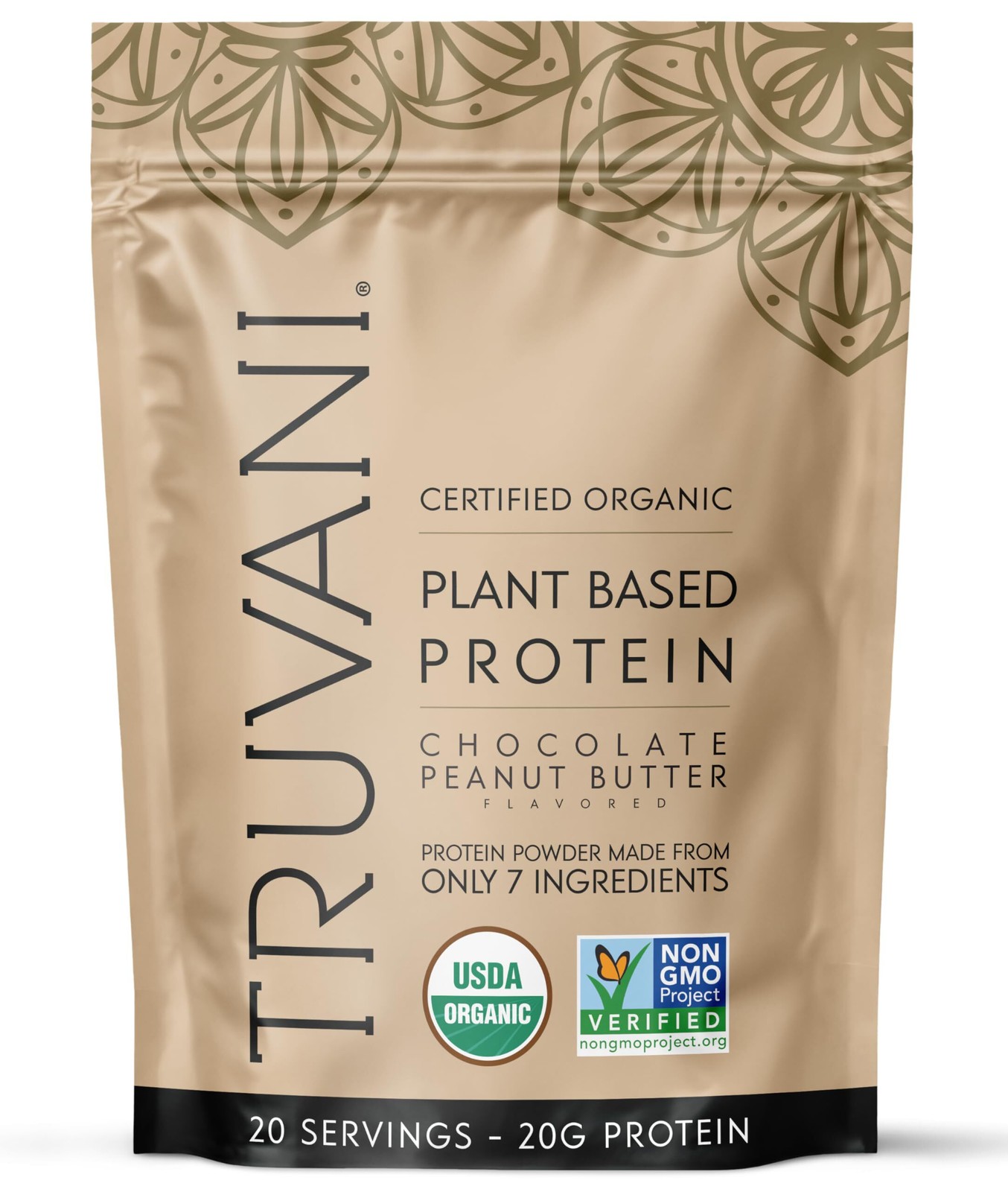7/27 Truvani Dairy Free Protein Powder | Chocolate Peanut Butter | 20g Organic P