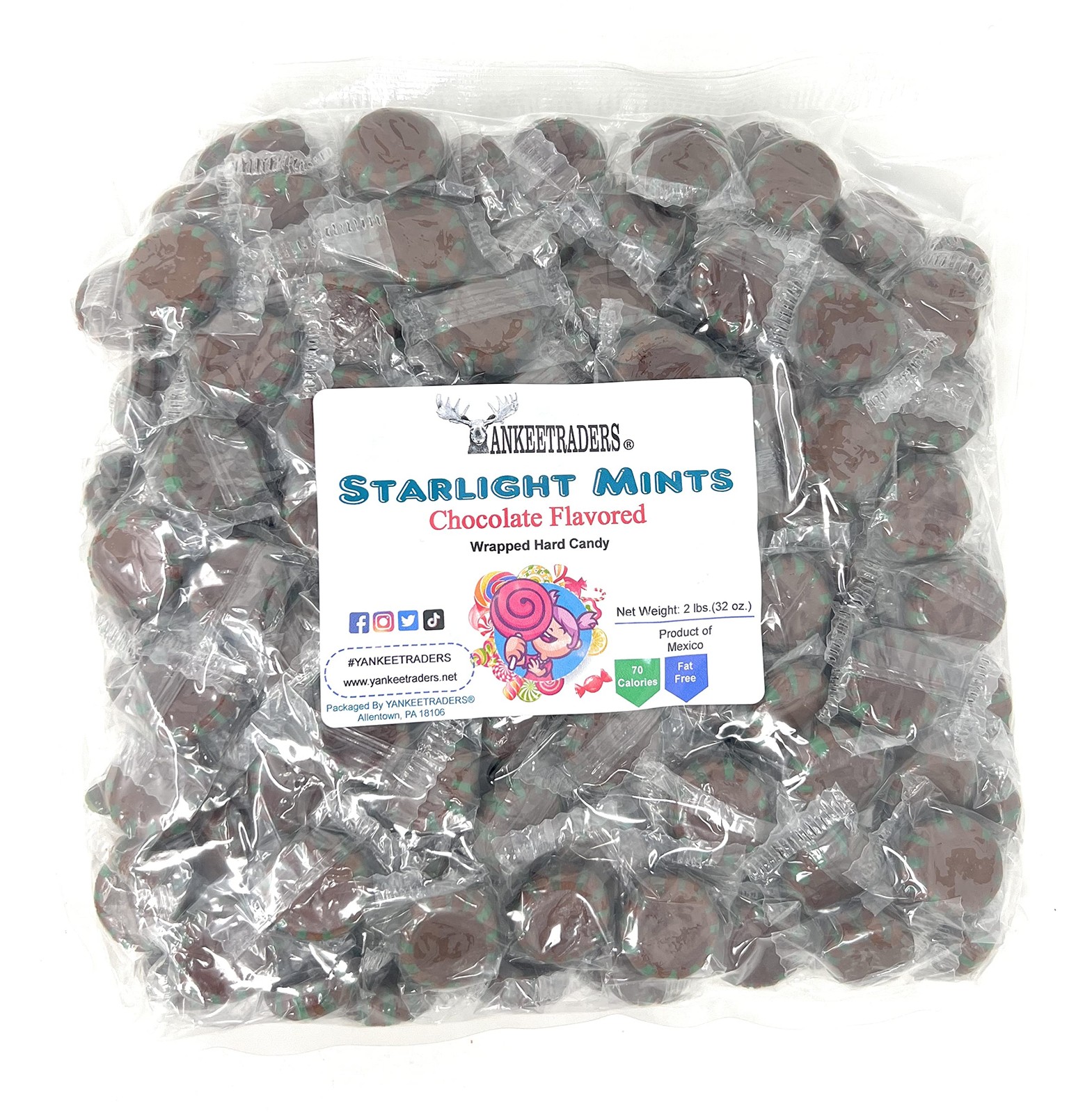 YANKEETRADERS Chocolate Starlight Mints – 2 Lbs 32.0 Ounce (Pack of 1)
