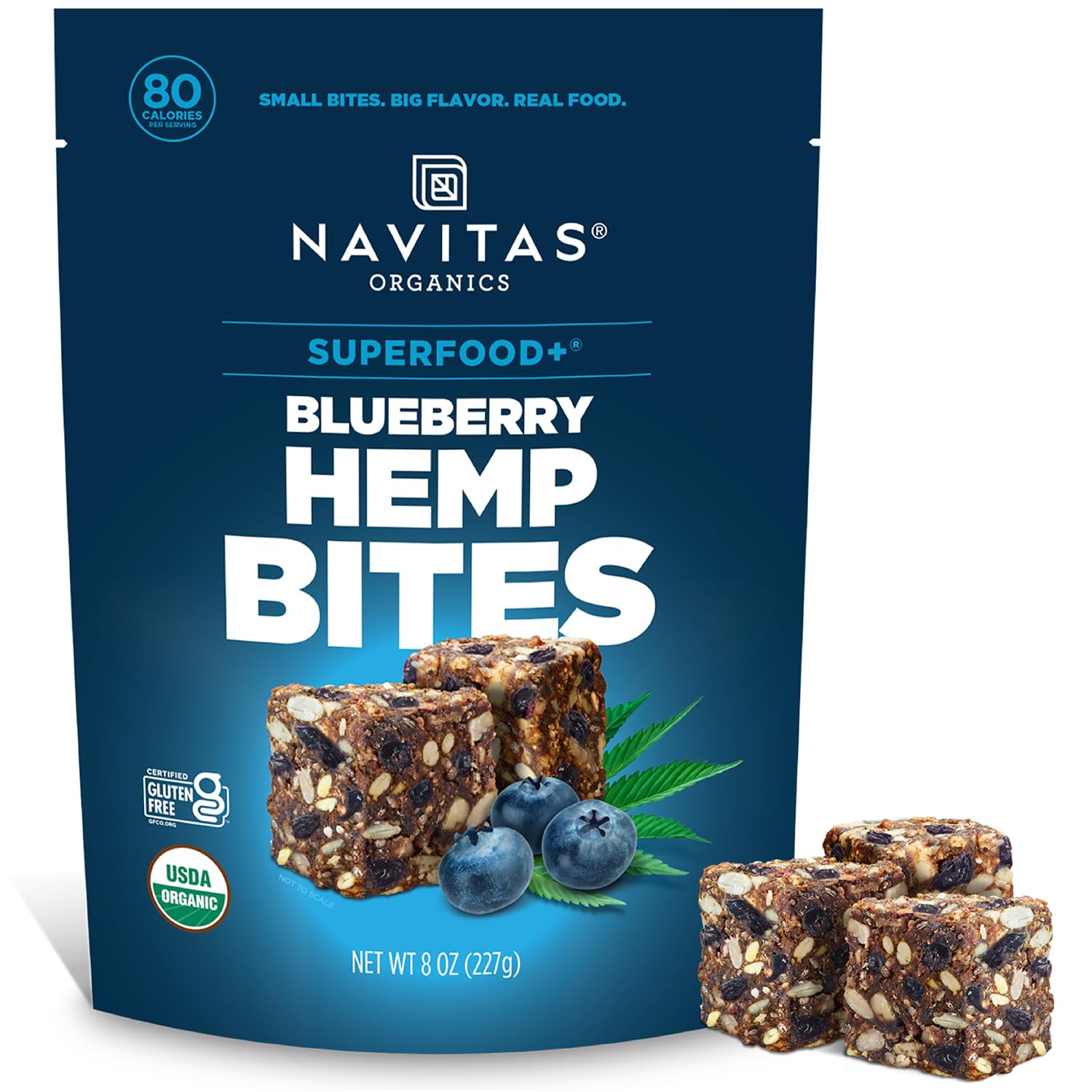 Navitas Organics Superfood Power Snacks, Blueberry Hemp, 8Oz. Bag, 11 Servings –