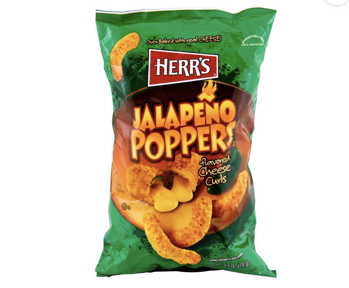 Herr’s Jalapeño Popper Cheese Curls 1 oz (PACK OF 42)