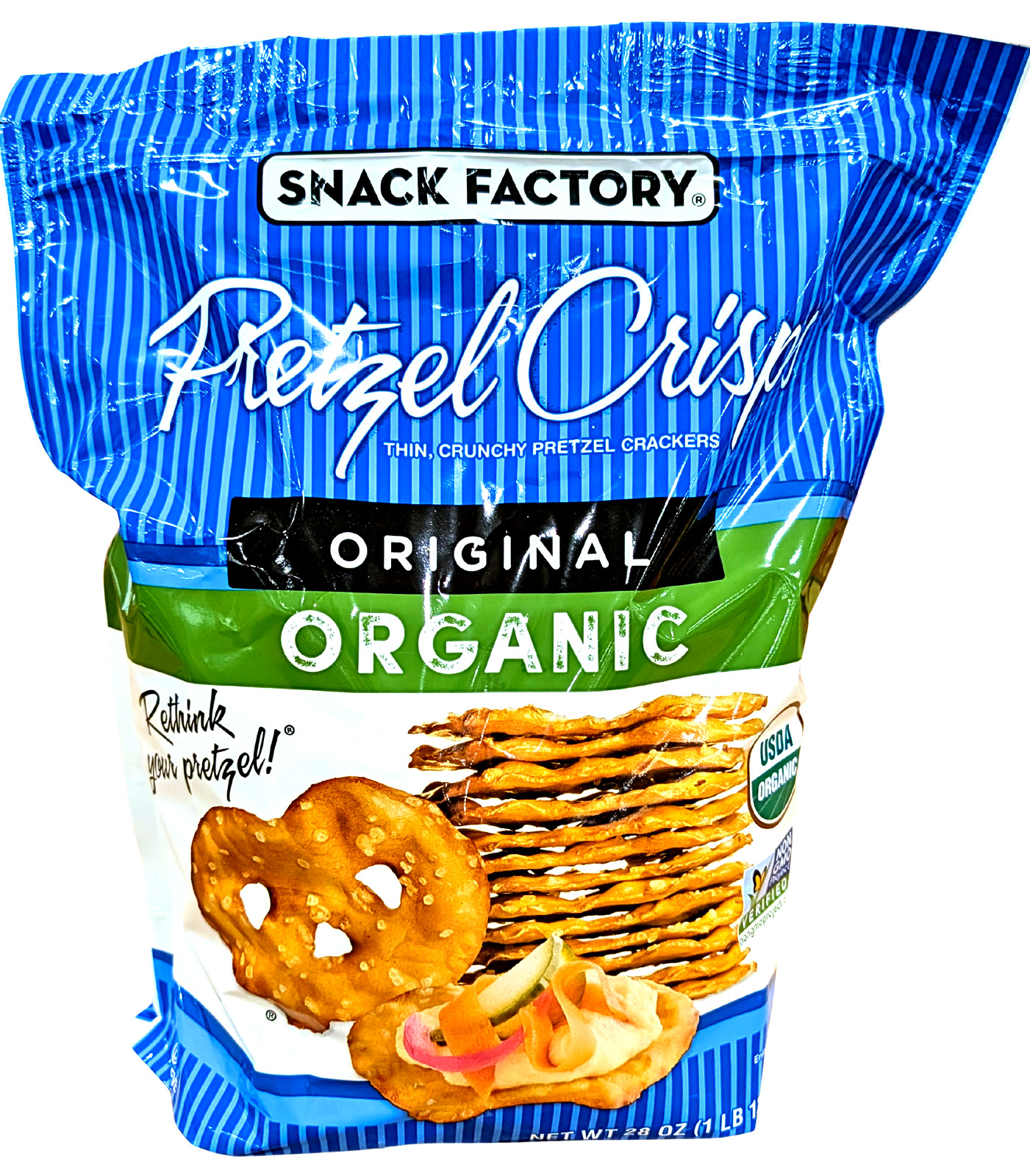 Snack Factory Organic Pretzel Crisps 28 Oz EXP 10/2027