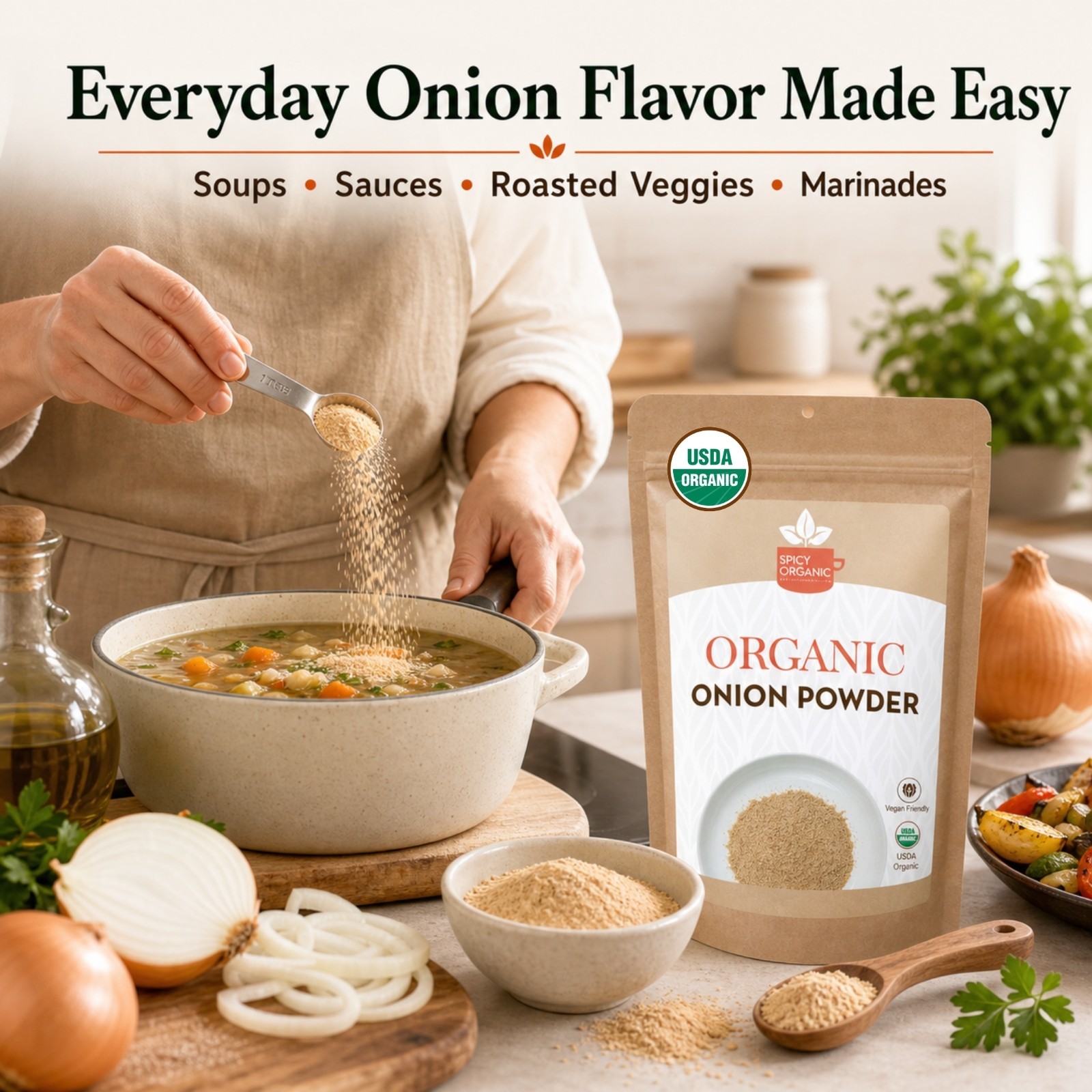 Spicy Organic Onion Powder 3 lbs | USDA Organic
