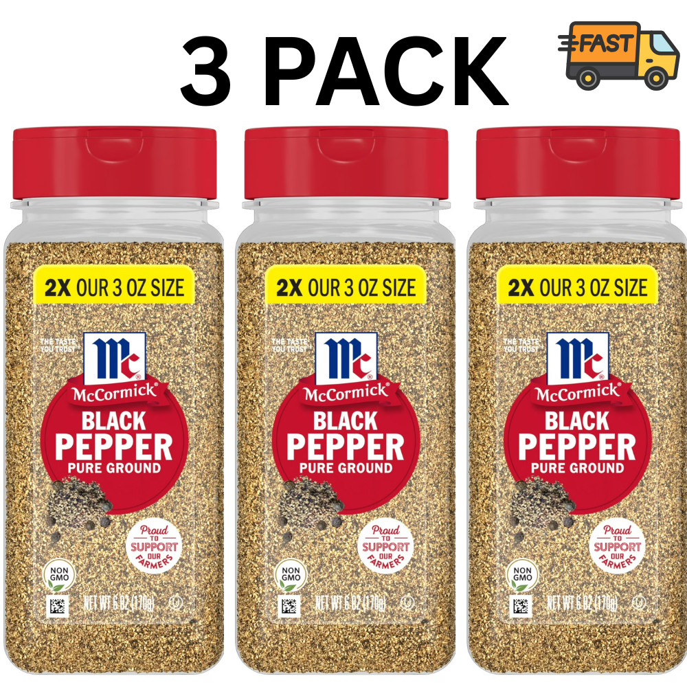 McCormick Pure Ground Black Pepper, 6 oz ( 3 Pack )