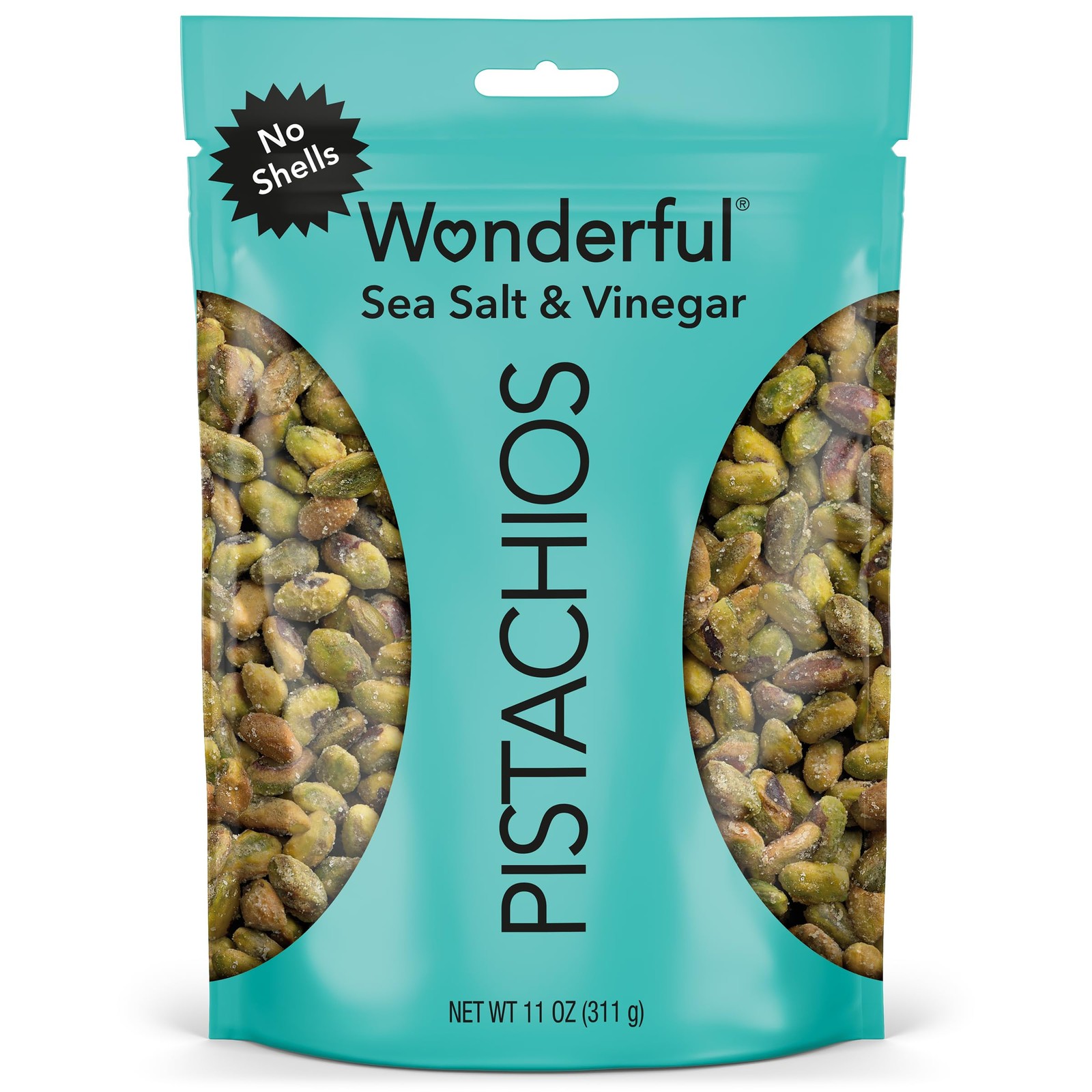 Wonderful Pistachios No Shells, Sea Salt & 11 Ounce (Pack of 1), Beige
