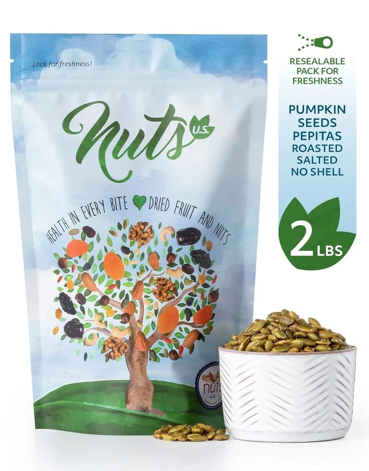 Pumpkin Seeds (Pepitas) | Roasted and Salted | No Shell | Vegan (3 LB)
