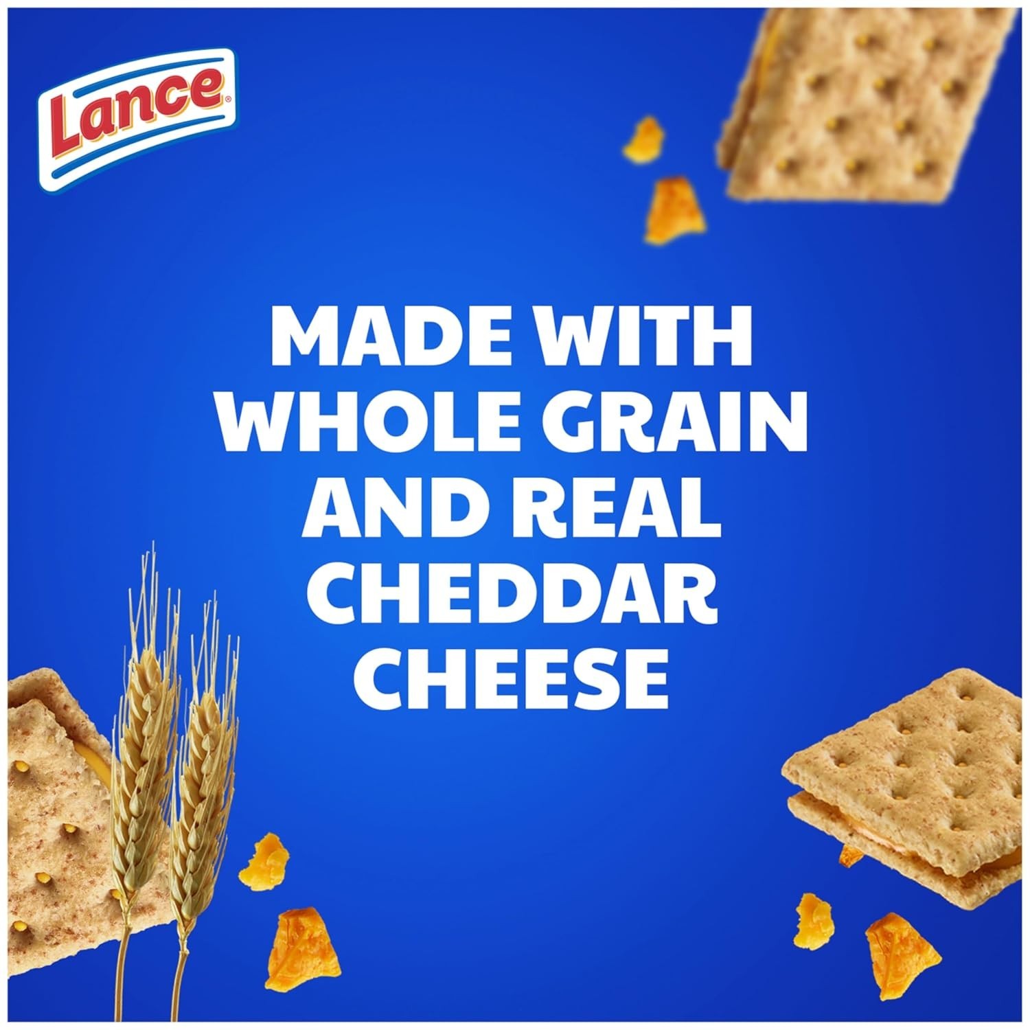 Lance Sandwich Snack Cookies Crackers, Whole Grain Cheddar Cheese, 10 Packs