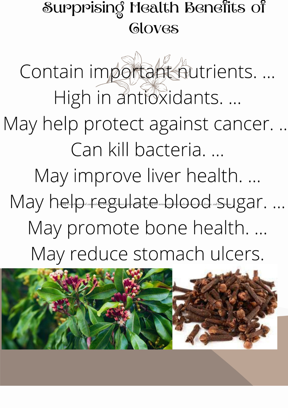 Ceylon 100% pure Premier Quality organic Dried Clove
