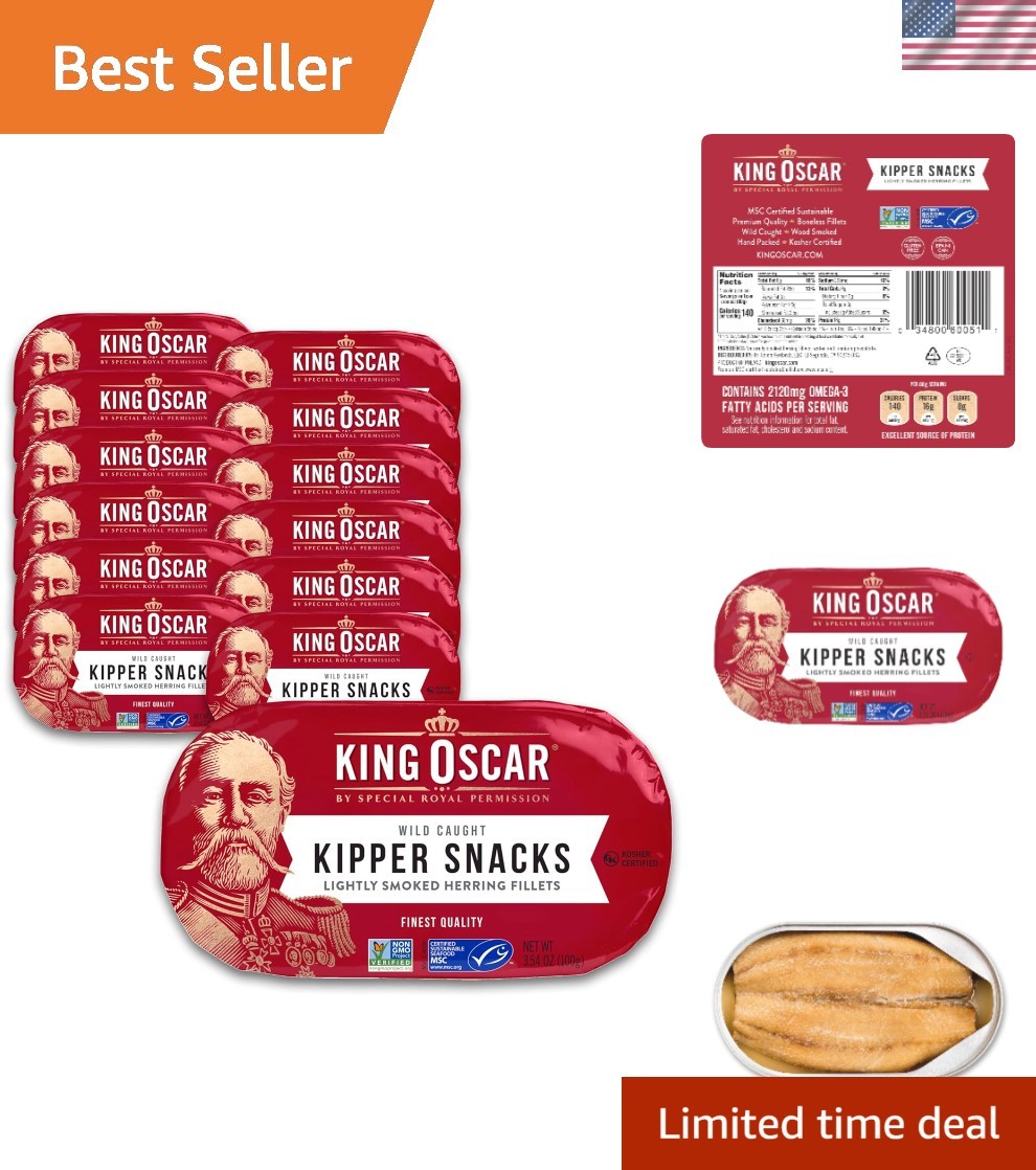 High-Protein Canned Herring, 12 Pack of 3.54 oz Fillets – Keto Friendly Snack