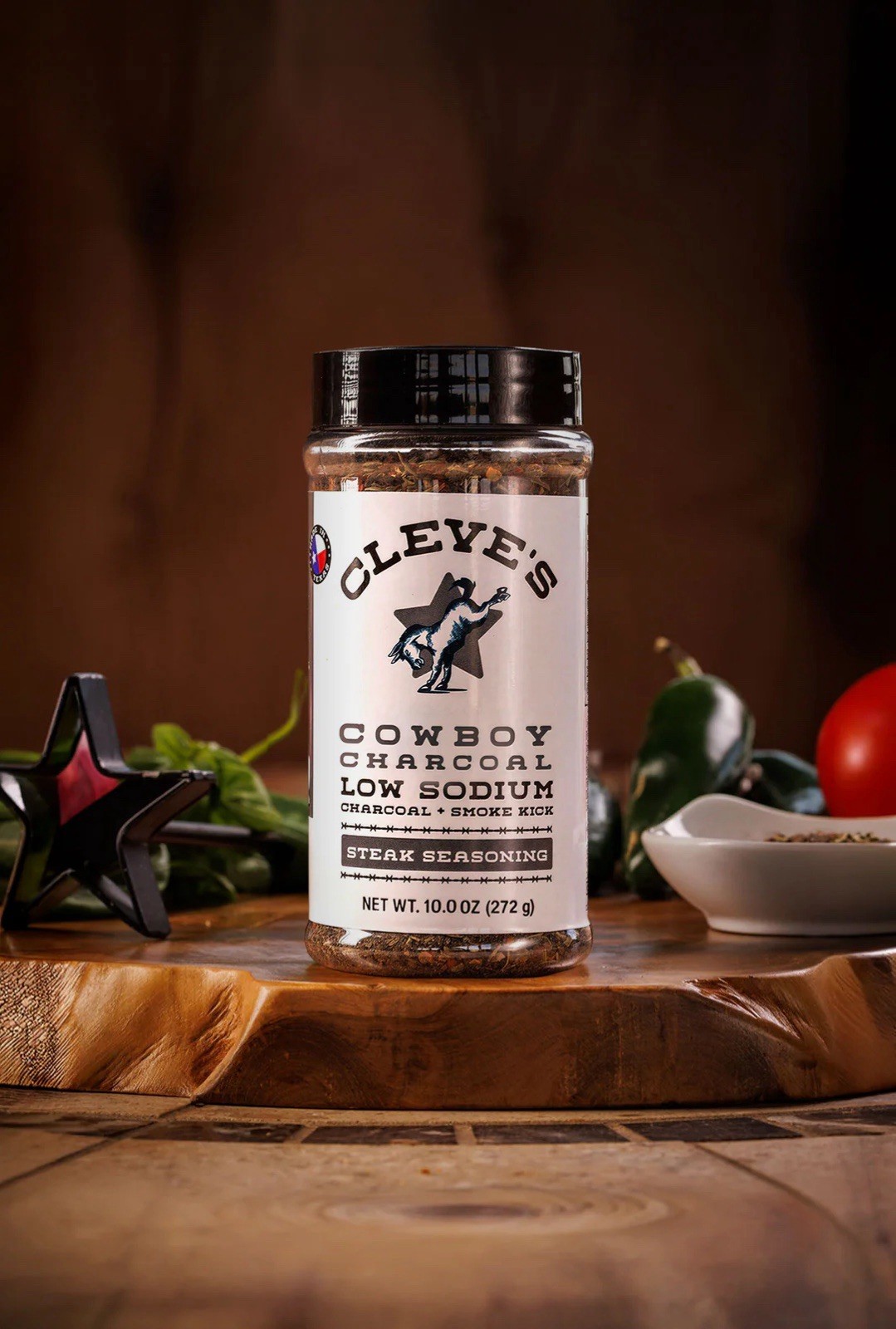 Cleve’s Cowboy Charcoal Low Sodium Steak Seasoning Smoke Kick, 10.0 oz