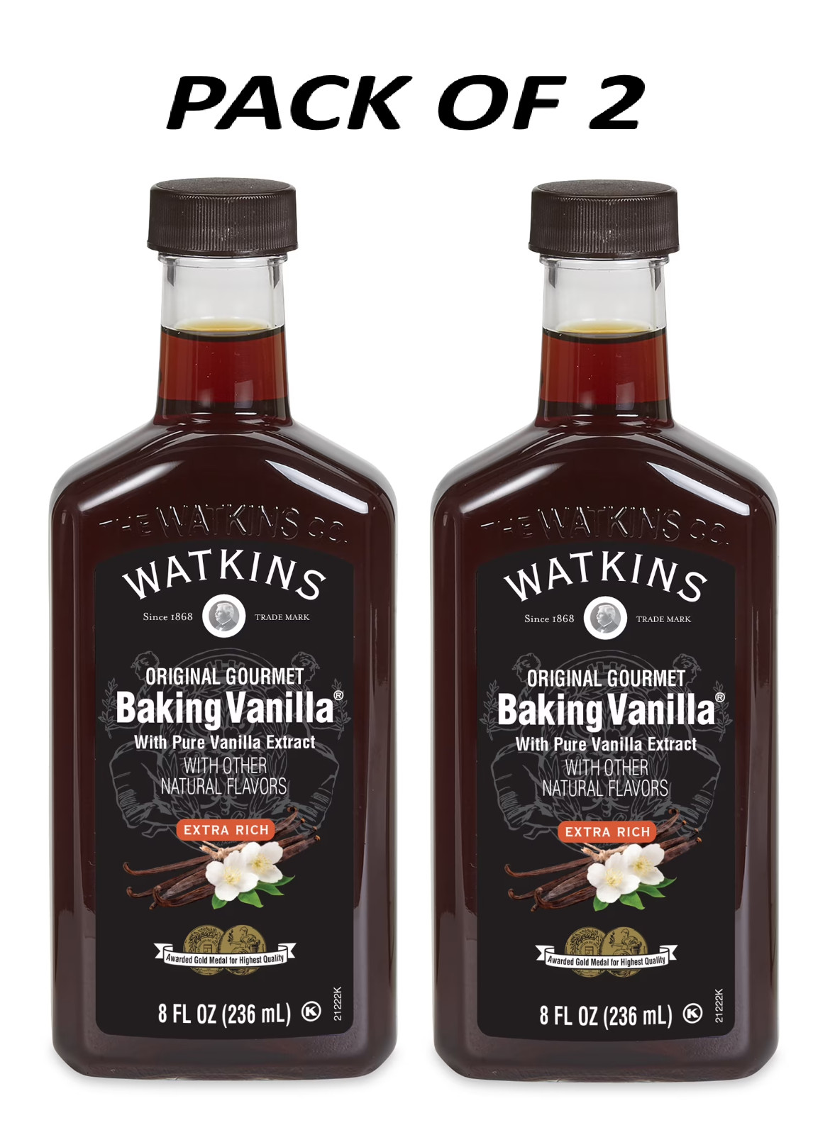 Watkins Original Gourmet Baking Vanilla, 8 fl oz – Rich Vanilla Flavor for Every