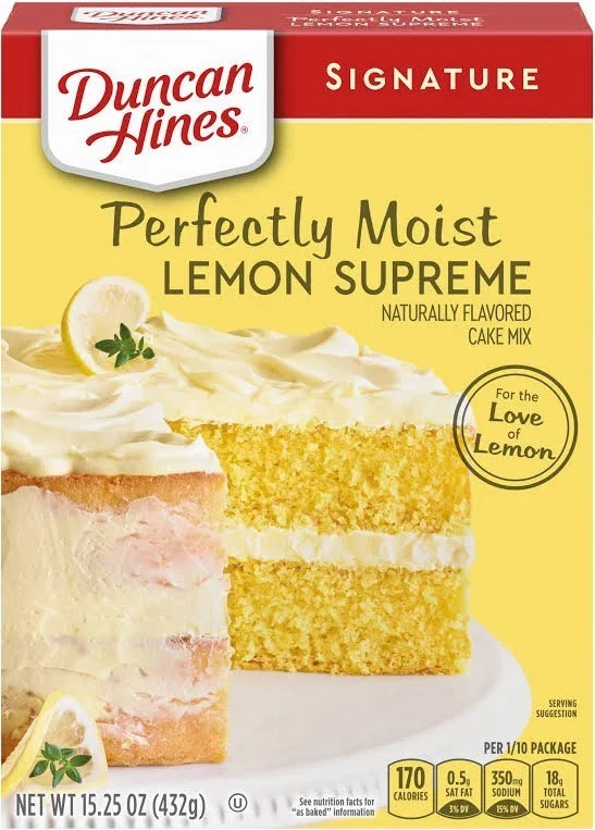DUNCAN HINES Perfectly Moist LEMON SUPREME Cake Mix 15.25 oz Box