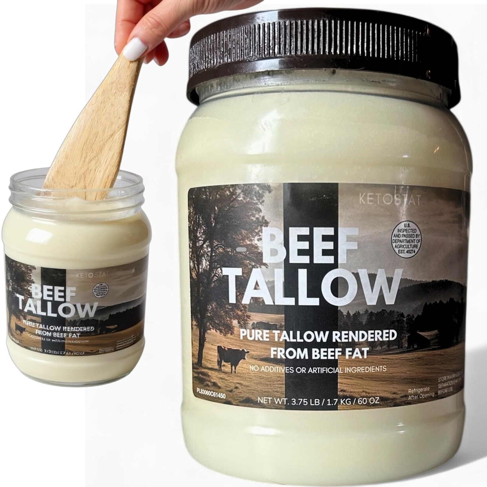 Beef Tallow 3.75 LB / 60 Oz For Cooking
