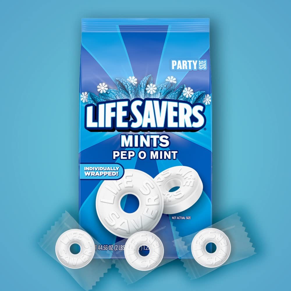 LIFE SAVERS Pep-O-Mint Peppermint Hard Candy Individually Wrapped 44.93 oz Bag