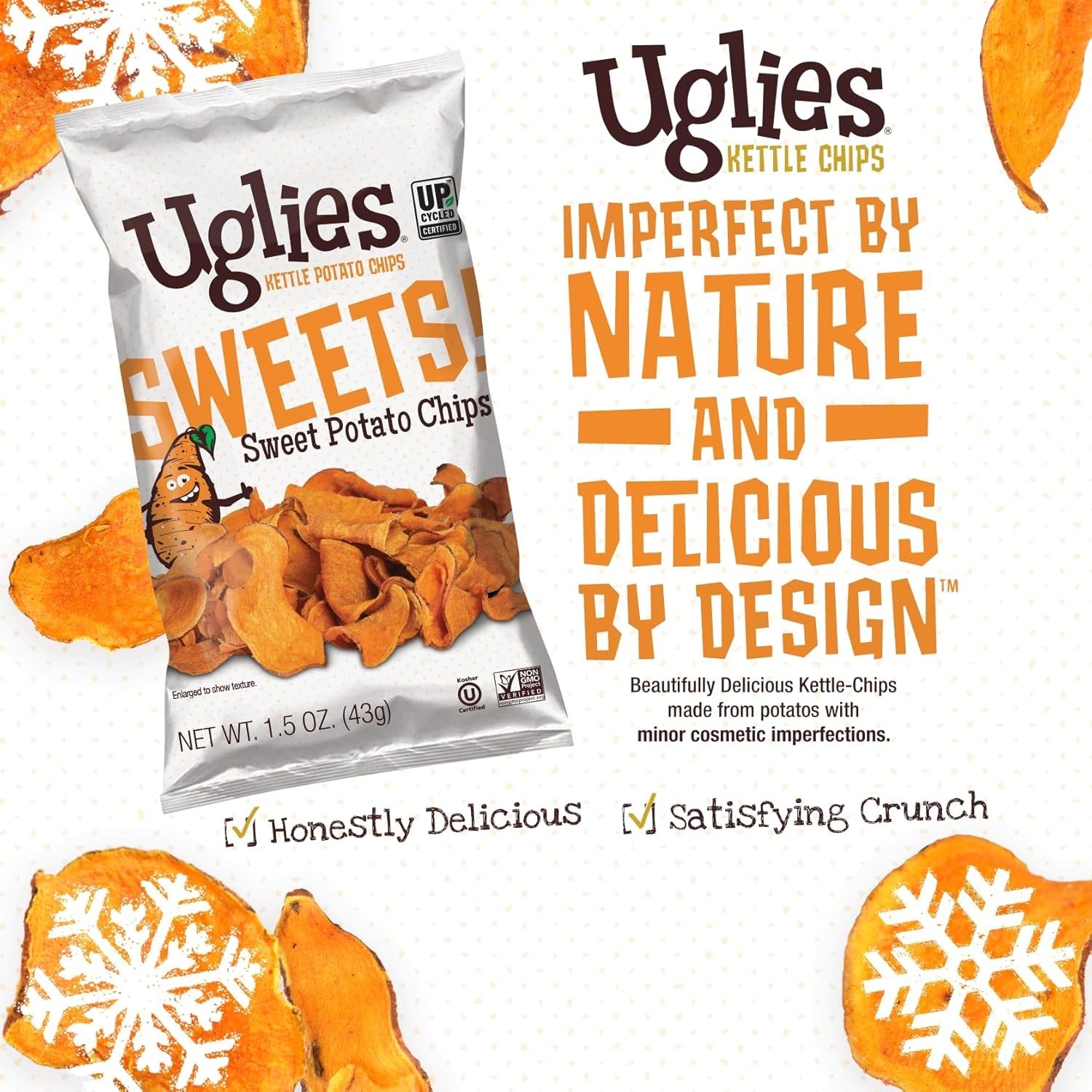 UGLIES Sweet Potato Chips Kettle-Cooked Reduce Food Waste 15oz 1 Bag DEC 2026
