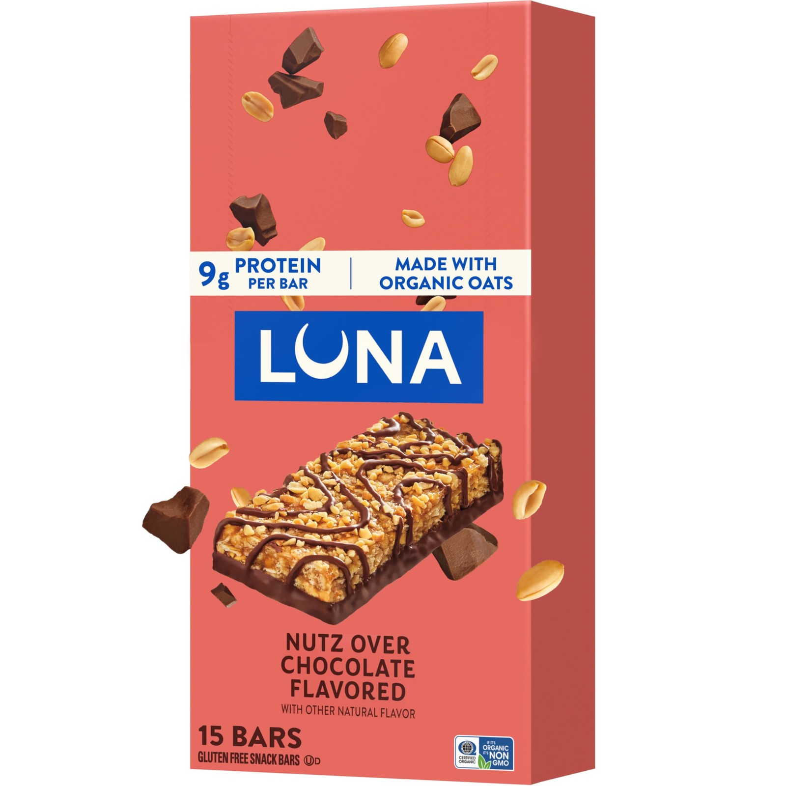 LUNA Bar – Nutz Over Chocolate 15 Count (Pack of 1),
