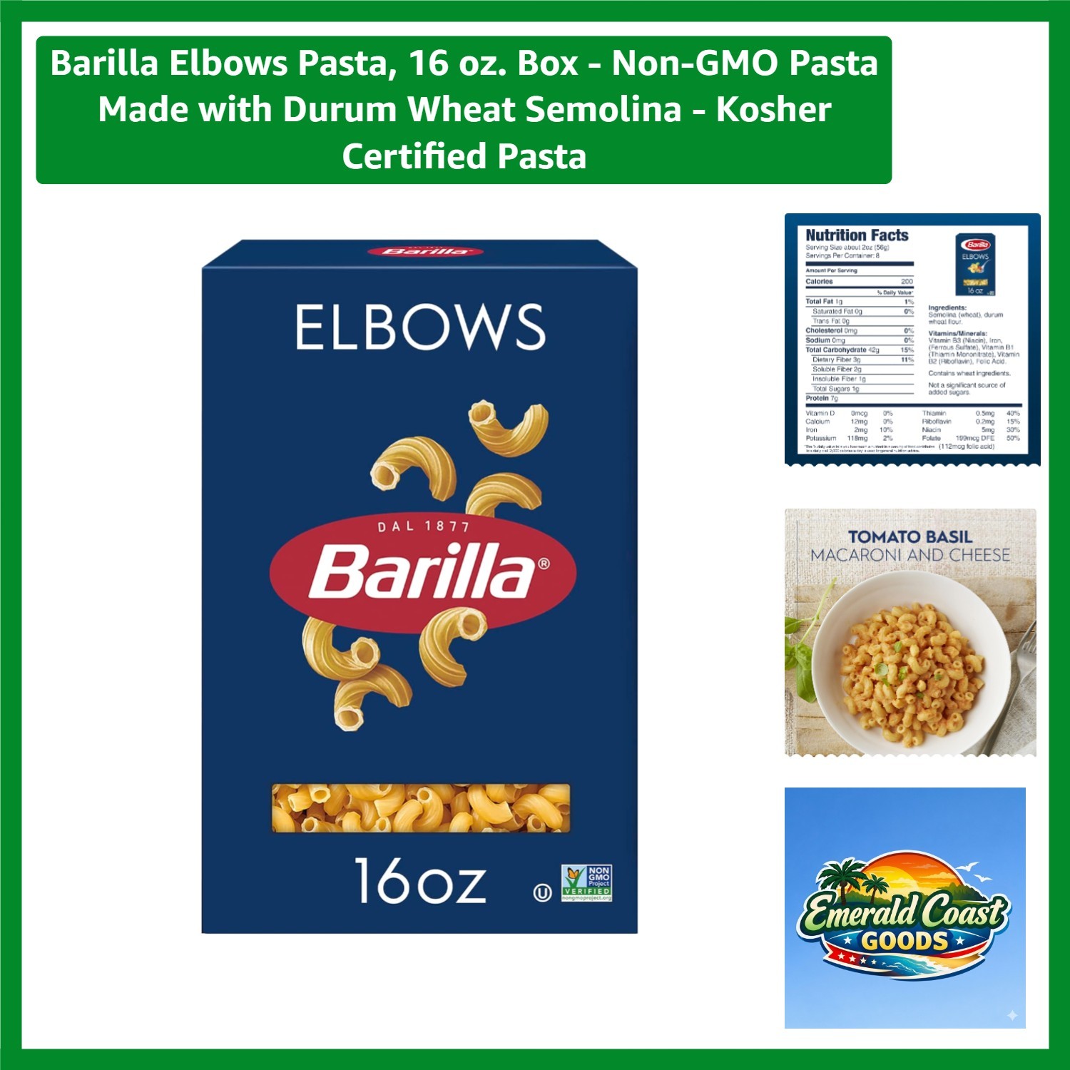 Kosher Elbows Pasta 16 oz – Traditional Italian Flavor, Healthy & Delicious
