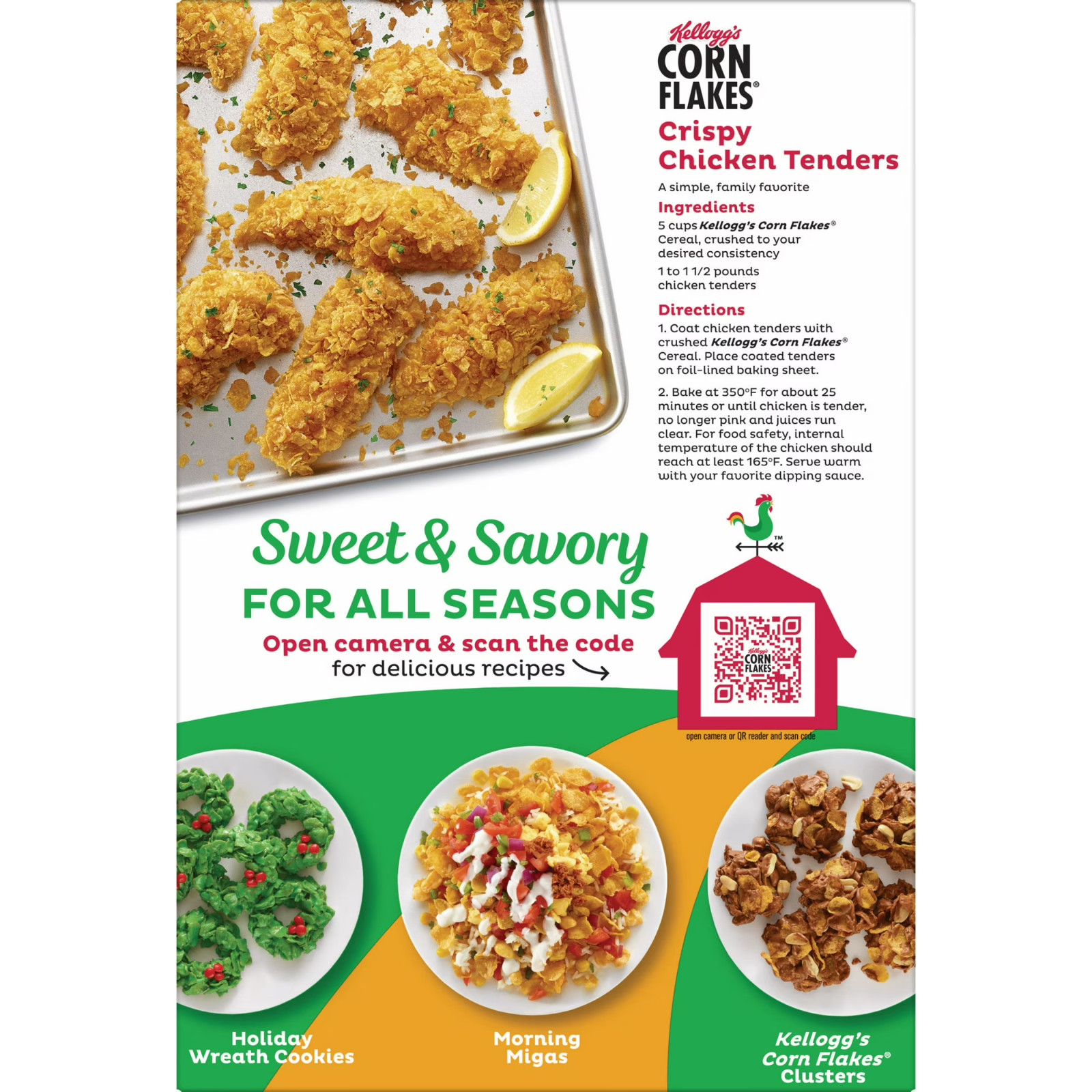 Kellogg’s Corn Flakes Breakfast Cereal, 8 Vitamins and Minerals, Mega Size, 25.2