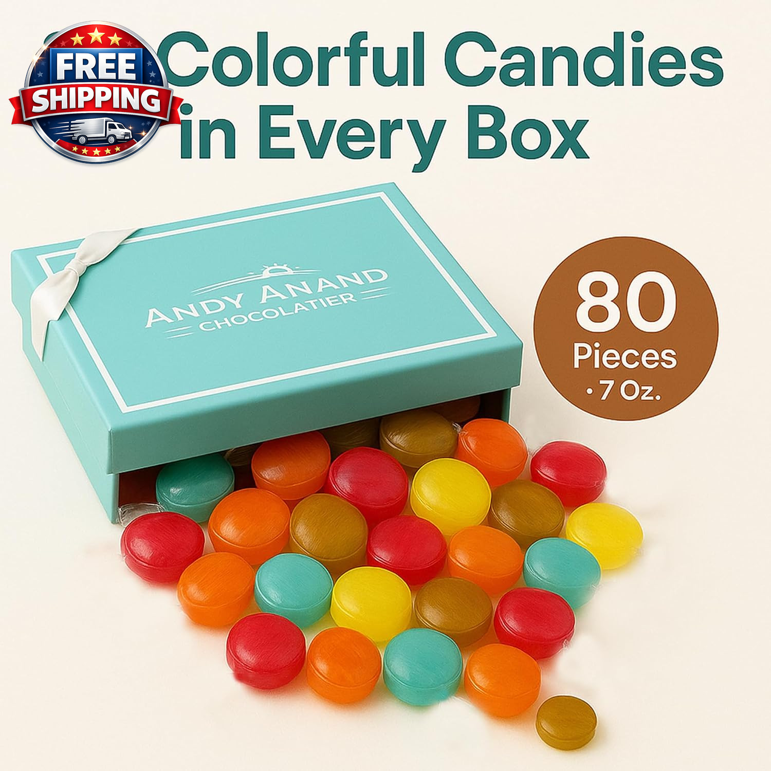 Assorted Fruit Hard Candy (80 Pcs,Pack of 1) – Sugar Free Hard Candy Individuall
